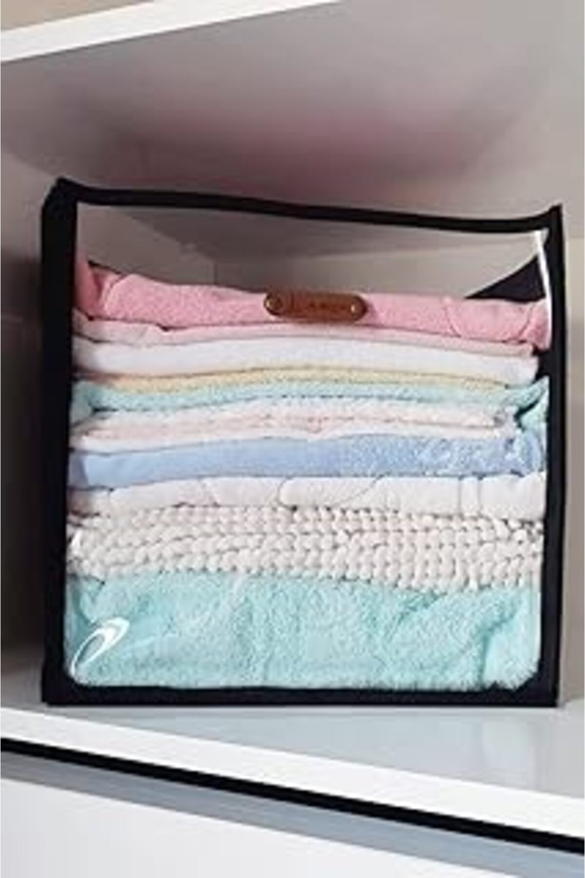 karadağsb Dolap İçi Düzenleyici Kutu Siyah Büyük Boy Organizer Şeffaf Ön Yüzlü 32X32X32