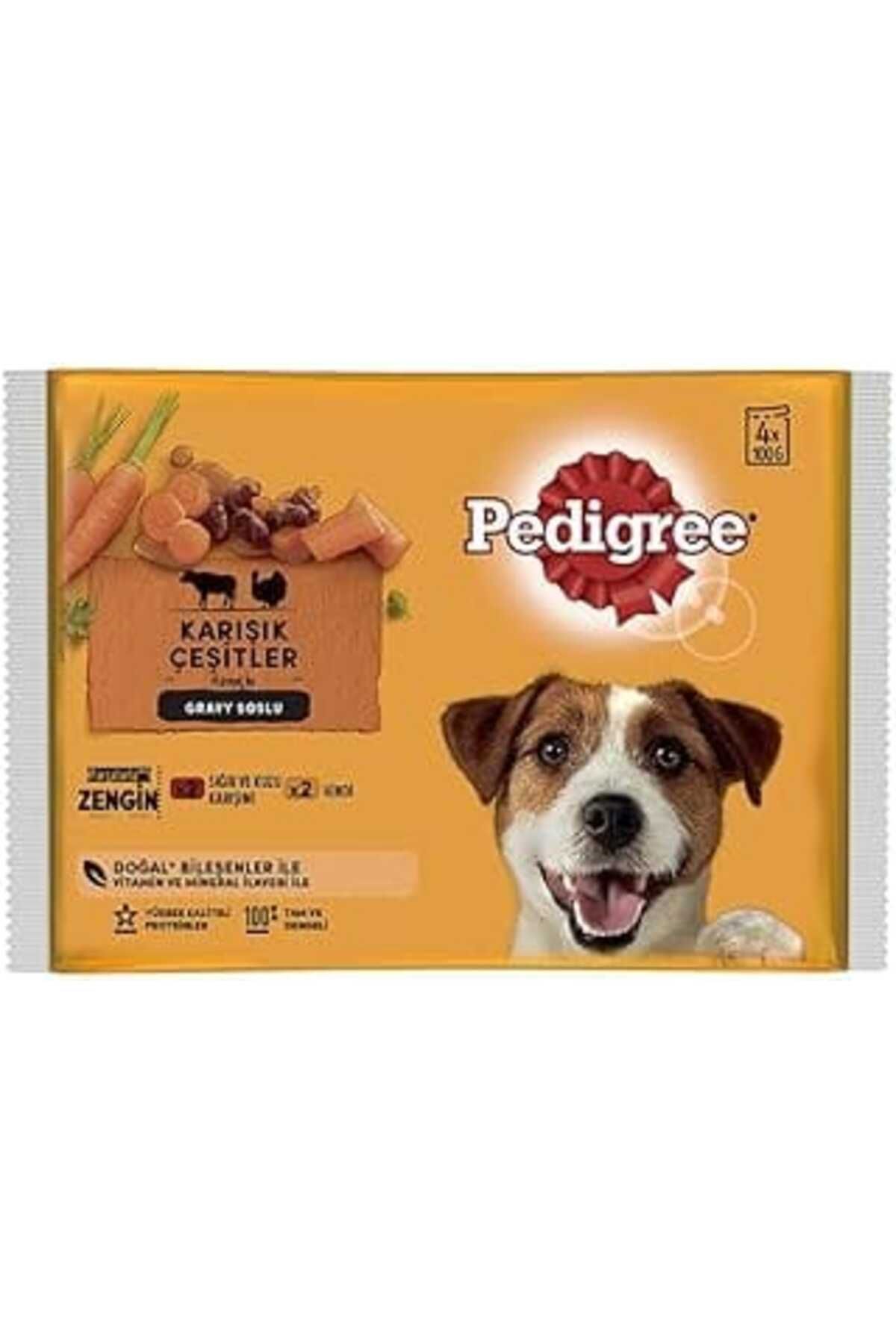 karadağsb Pedigree Küçük Köpek Etli Seçenekleri 4'Lü Poşet Paket Yaş Mama, 400 Gram