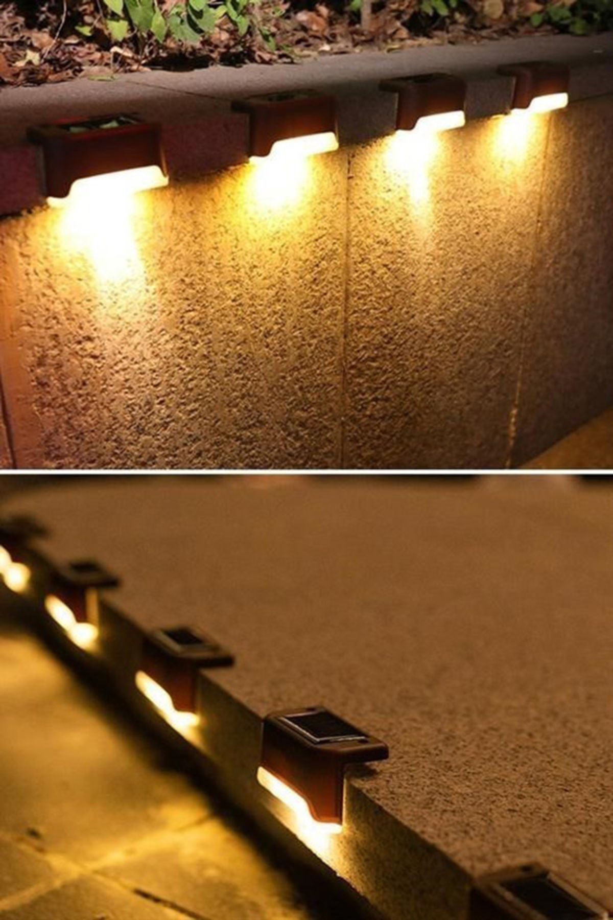 tedaks Solar Güneş Enerjili Şarj Edilen Köşebent Merdiven Veranda Bahçe Yolu Led Lamba Işık 4 Adet