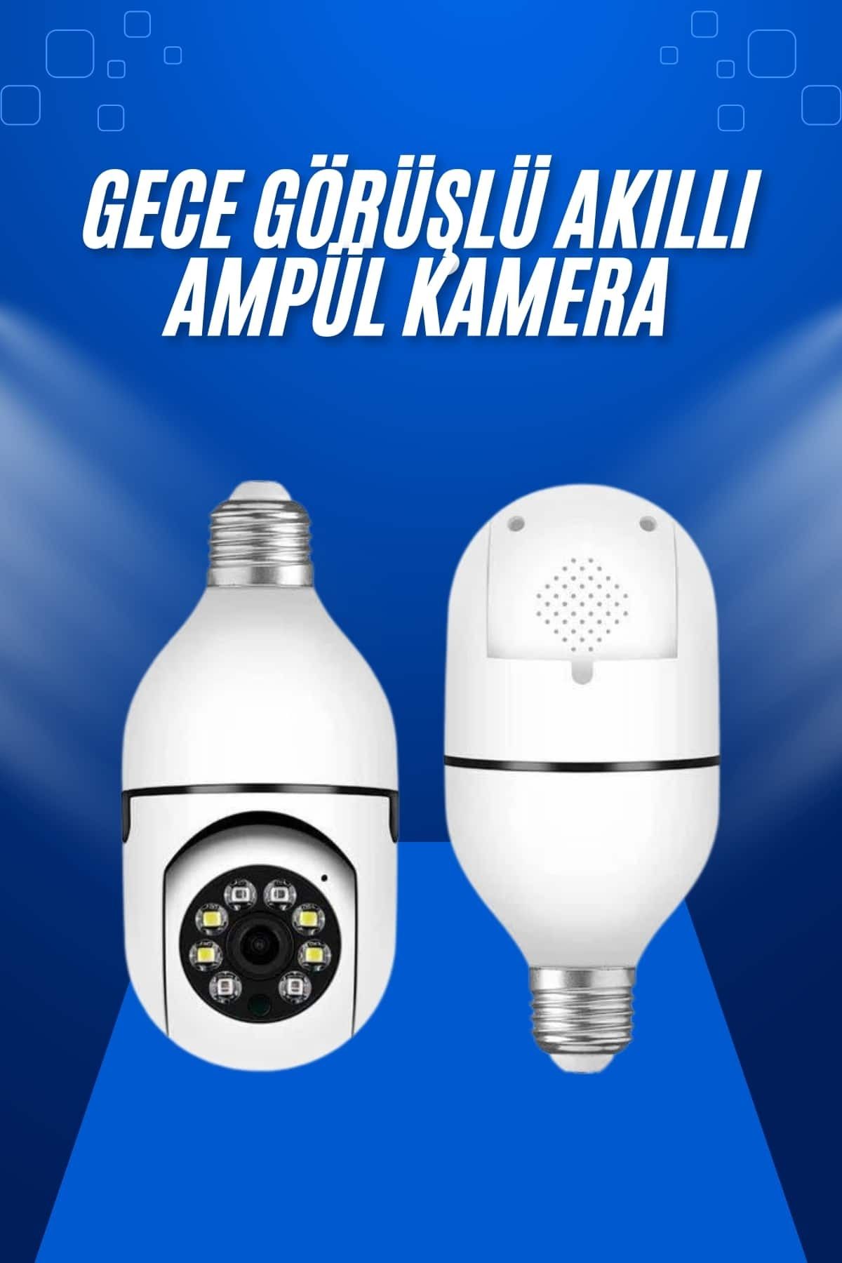 ASTRALTECH Ev Kamerası Wifi Kamerası Gece Görüşlü Akıllı Ampül Kamera