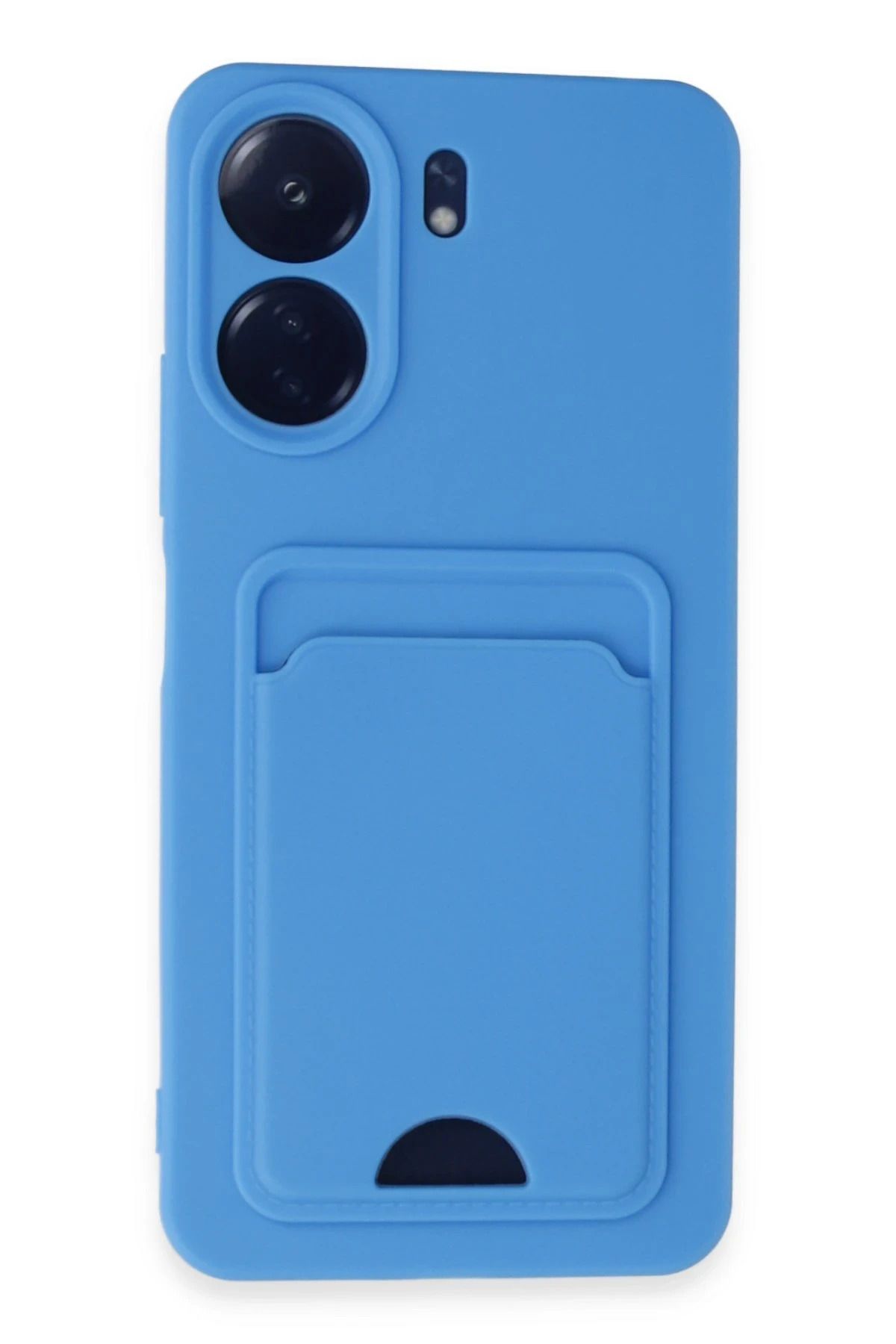 NewFace Xiaomi Redmi 13C Kılıf Kelvin Kartvizitli Silikon - Mavi BSTMY