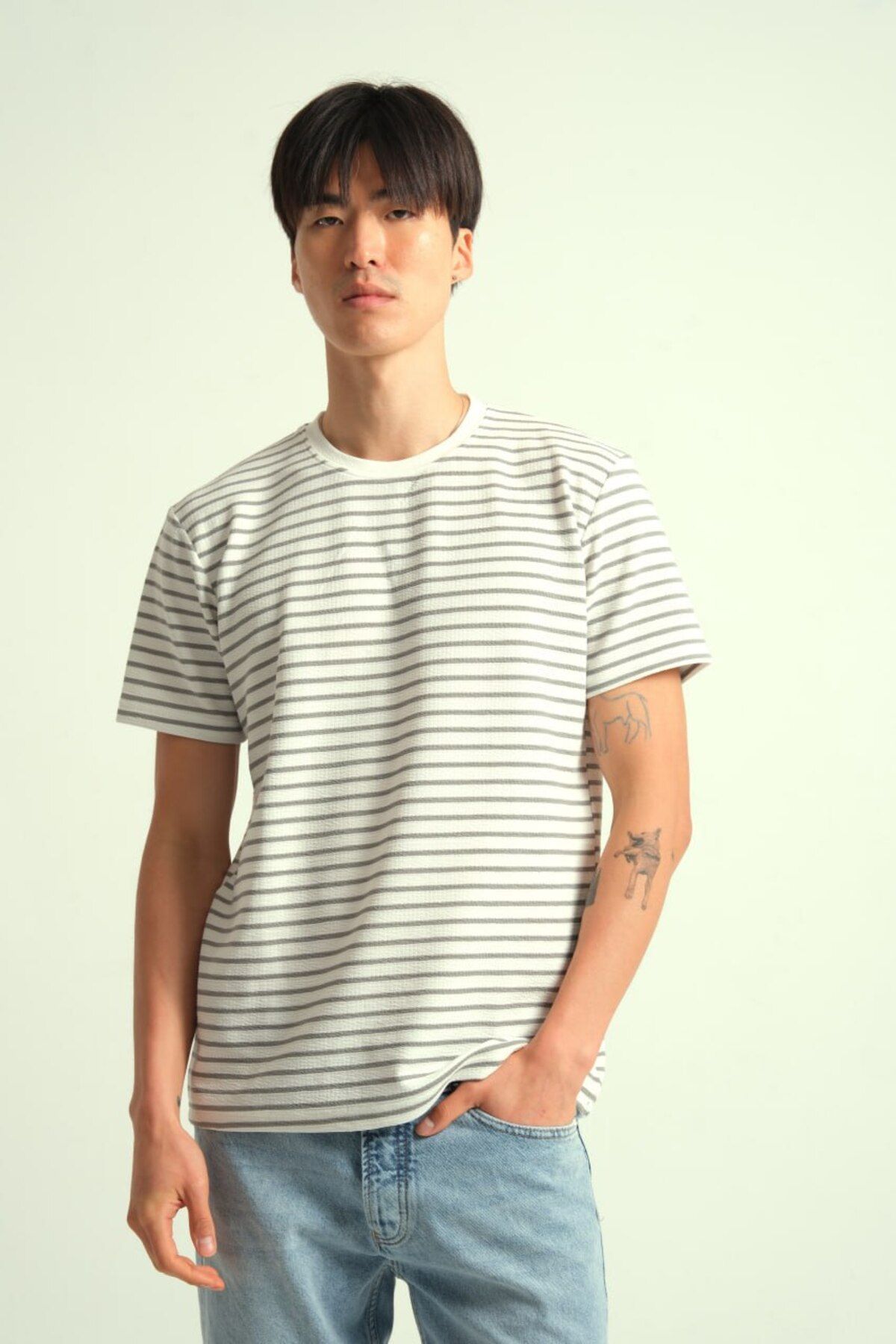 Old Arges Çizgili Basic Oversize T-shirt - Şıklık ve Konfor