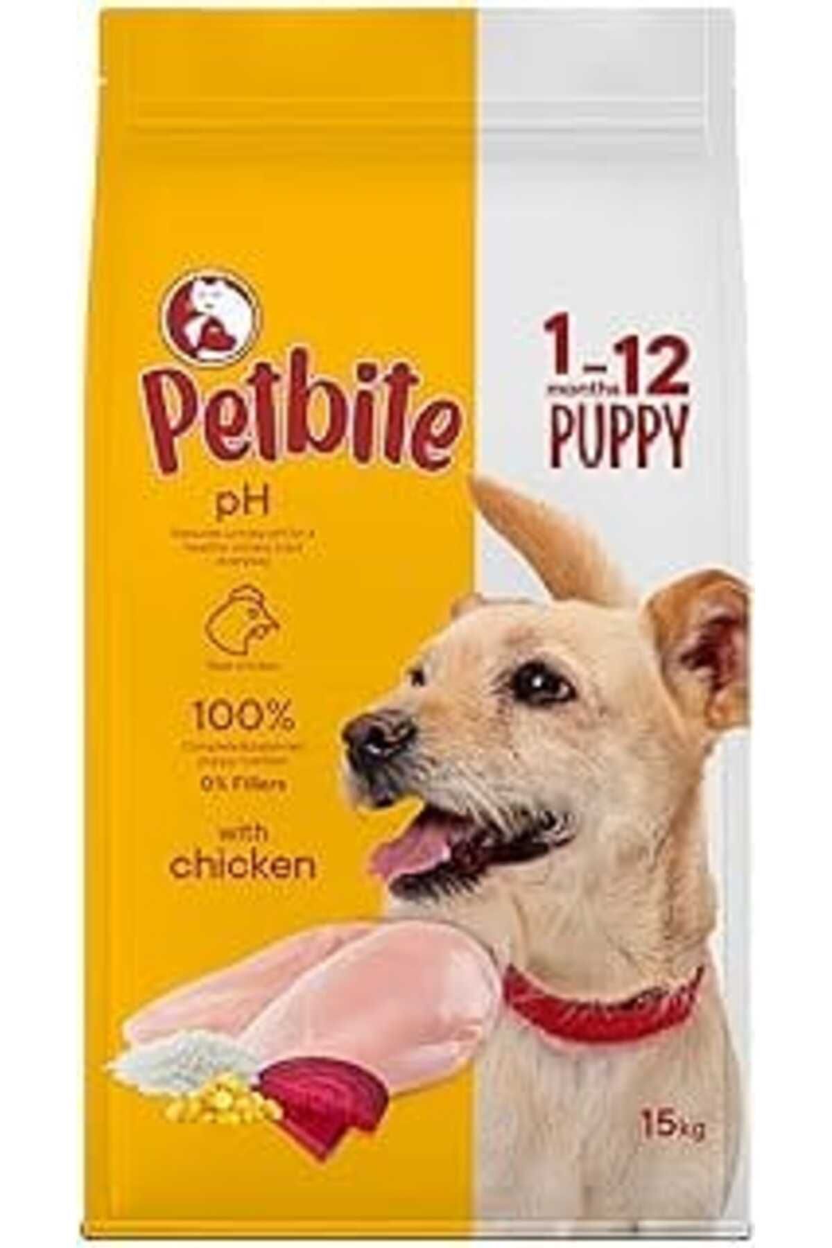 karadağsb Petbite Yavru Köpekler İçin Tavuk Etli Kuru Köpek Maması (15 Kg, Tavuk)