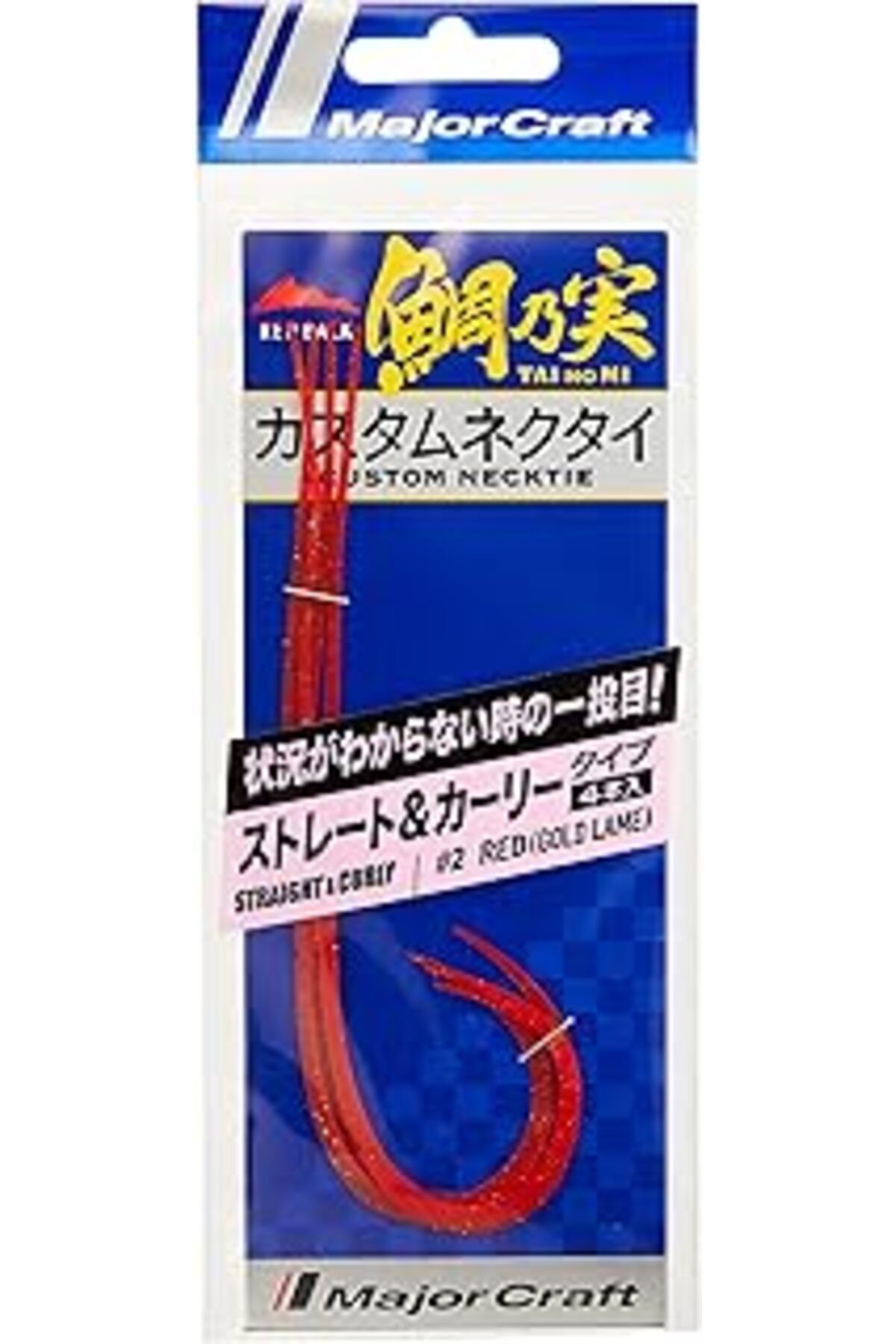 NETWORK ART Major Craft Red Back Single Curly Tai Rubber Nectie TMN-C&S #002 Red (Gold Glitter)