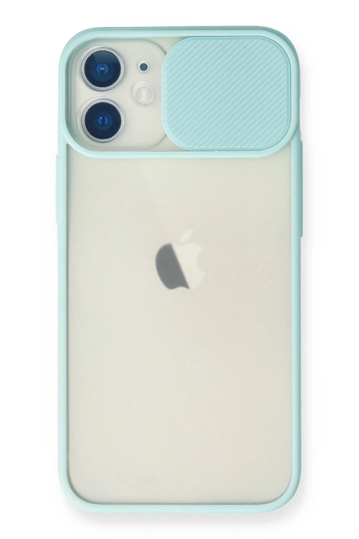 NewFace iPhone 11 Kılıf Palm Buzlu Kamera Sürgülü Silikon - Turkuaz FERRG