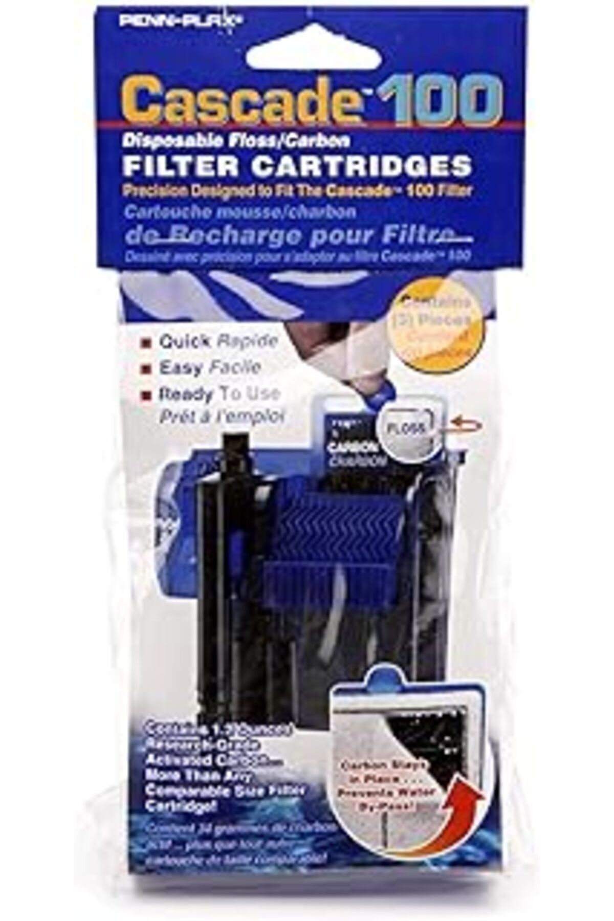 Pazarcan Penn-Plax Cascade 100 Gph Filtre Kartuşu, 3'Lü Paket