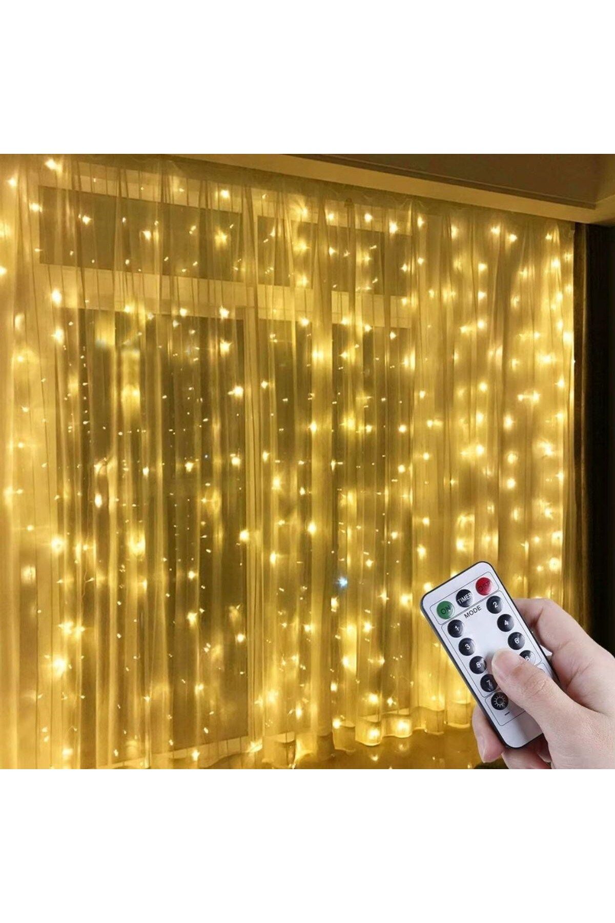 tedaks Uzaktan Kumandalı LED Perdeye Takılabilen Kancalı Işık Usb 3x3 Metre Peri Perde LED