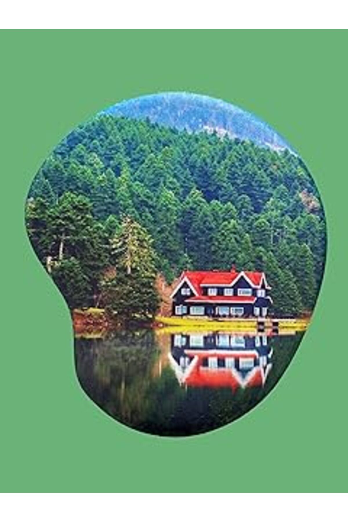 Mu Art Ahşap Rakkun Shop Türkiye Serisi - Bolu Gölcük Tabiat Parkı Baskılı Bilek Destekli Mouse Pad