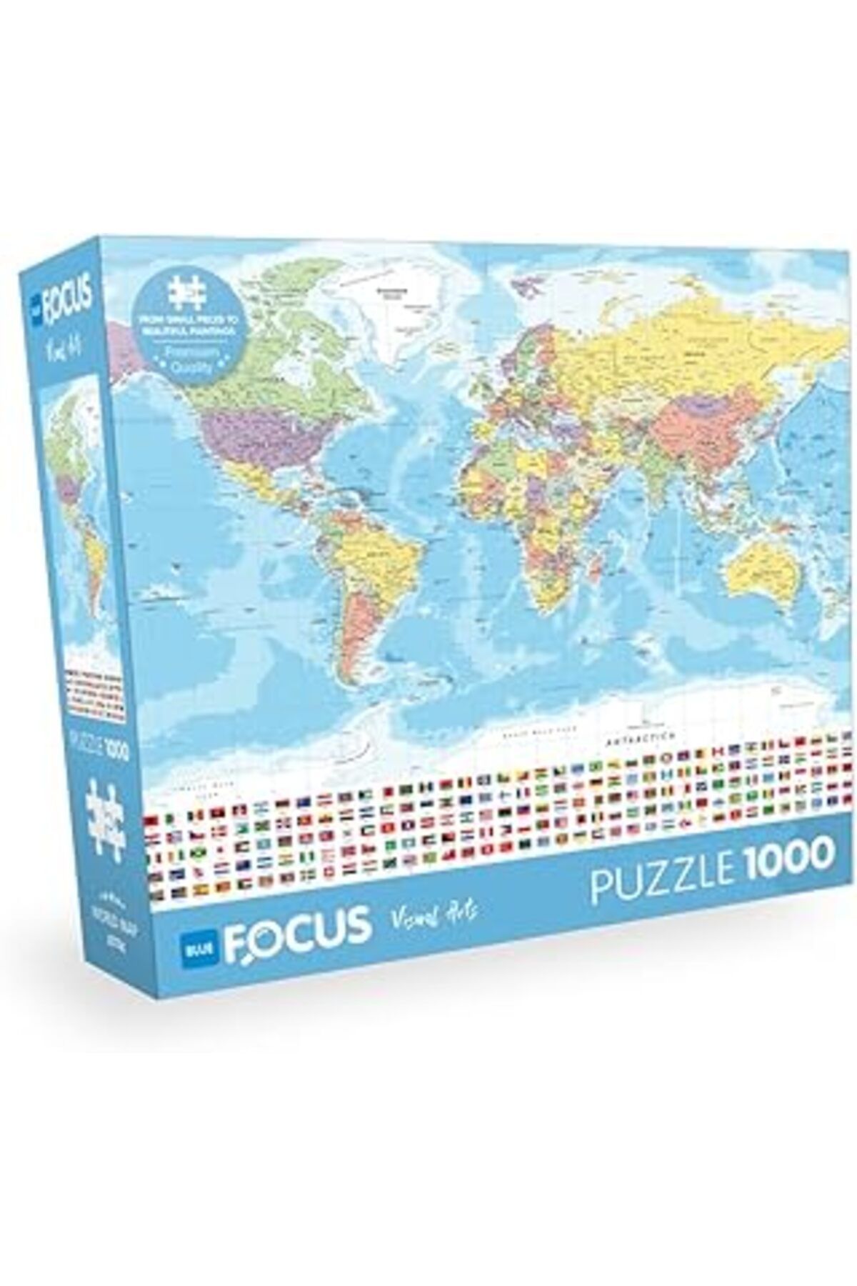NETWORK ART Blue Focus 1000 PARÇA - WORLD MAP (DÜNYA HARİTASI)