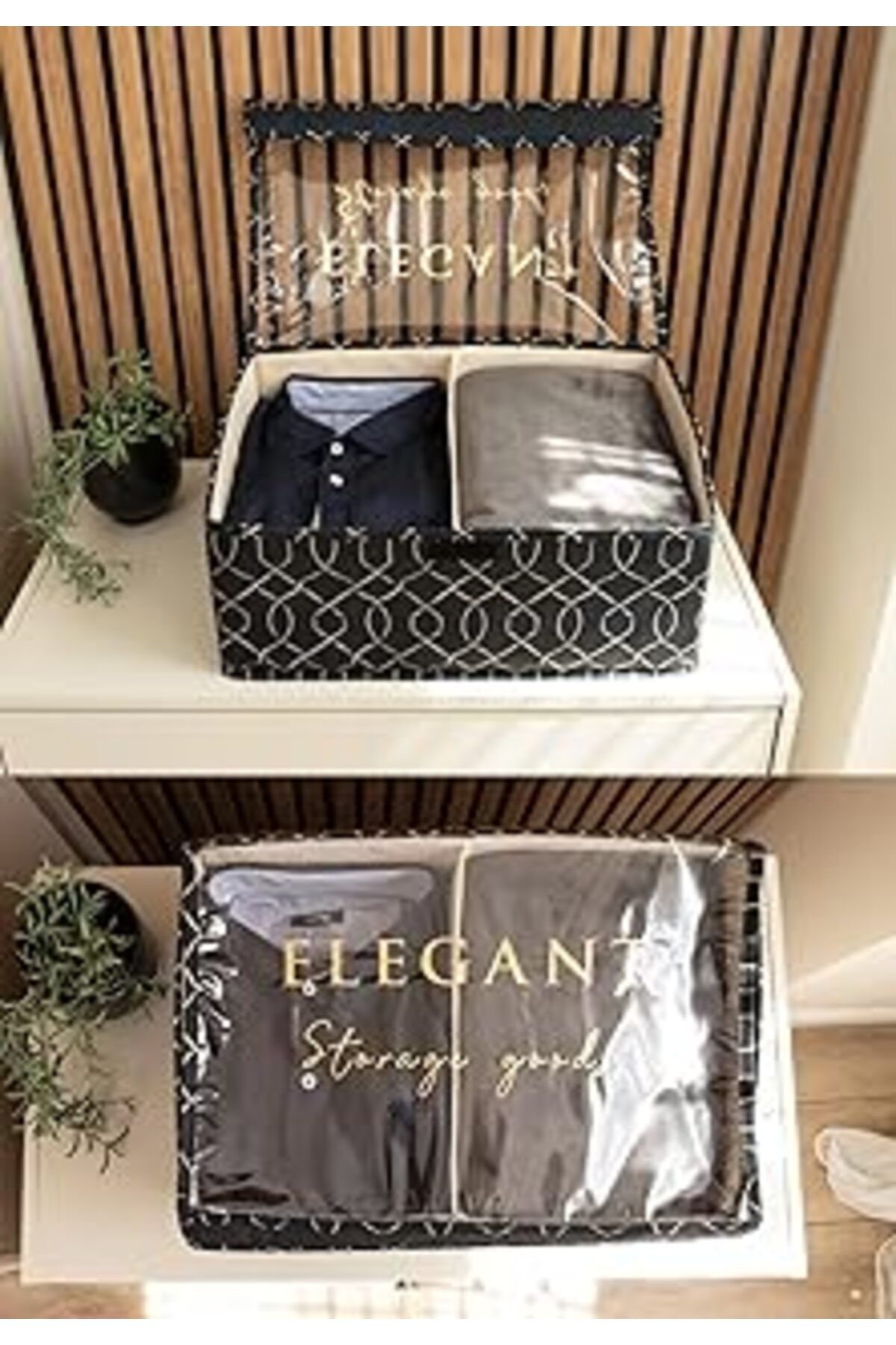 karadağsb Pazar Kapısı Elegant Pvc Kapaklı Çok Amaçlı Saklama Kutusu Hurç (maxi Boy 41x28x18)