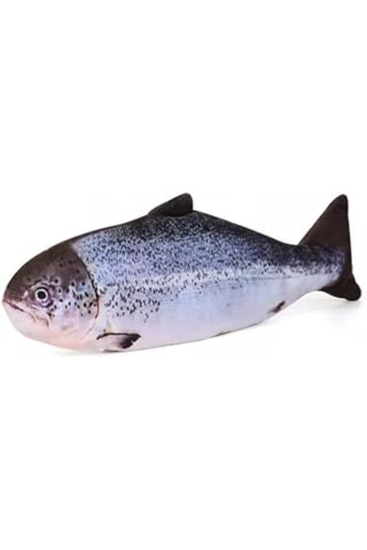 Mu Art Peluş Sevimli Somon Balığı Oyuncağı,Zilli, Otlu, Catnip Zeka Geliştirici, Sakinleştirici Oyuncak, N