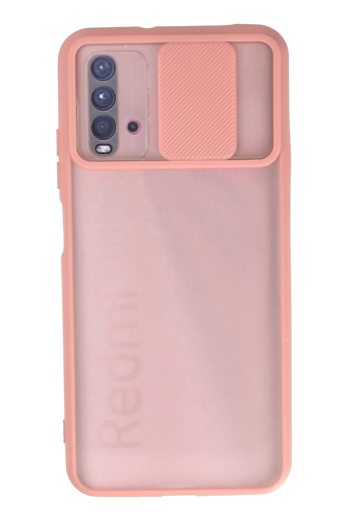 NewFace Xiaomi Redmi 9T Kılıf Palm Buzlu Kamera Sürgülü Silikon - Pembe LZWDR