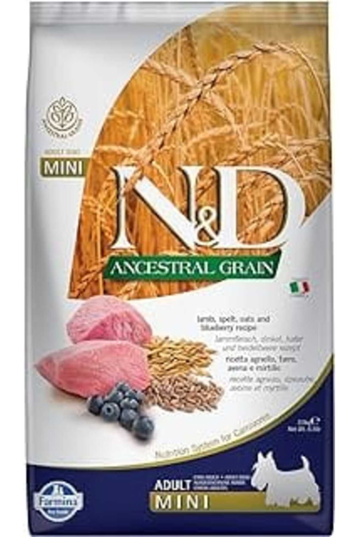 Mu Art N&D Ancestral Grain Köpek Kuzu, Kılçıksız Buğday, Yulaf & Yabanmersini Yetişkin Mini 2.5 Kg