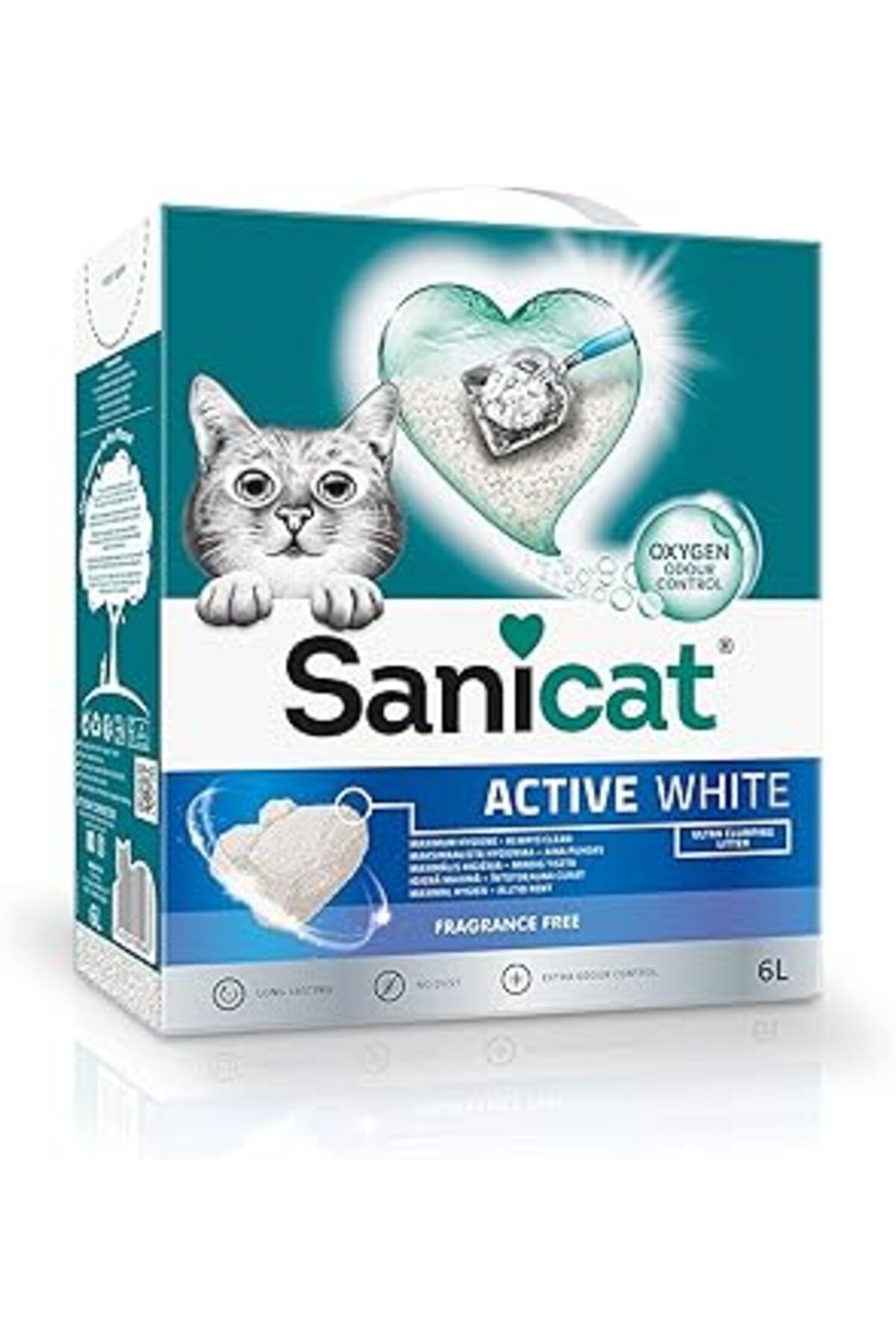 karadağsb Sanicat Active White Topaklanan Kedi Kumu (Kokusuz) 6L