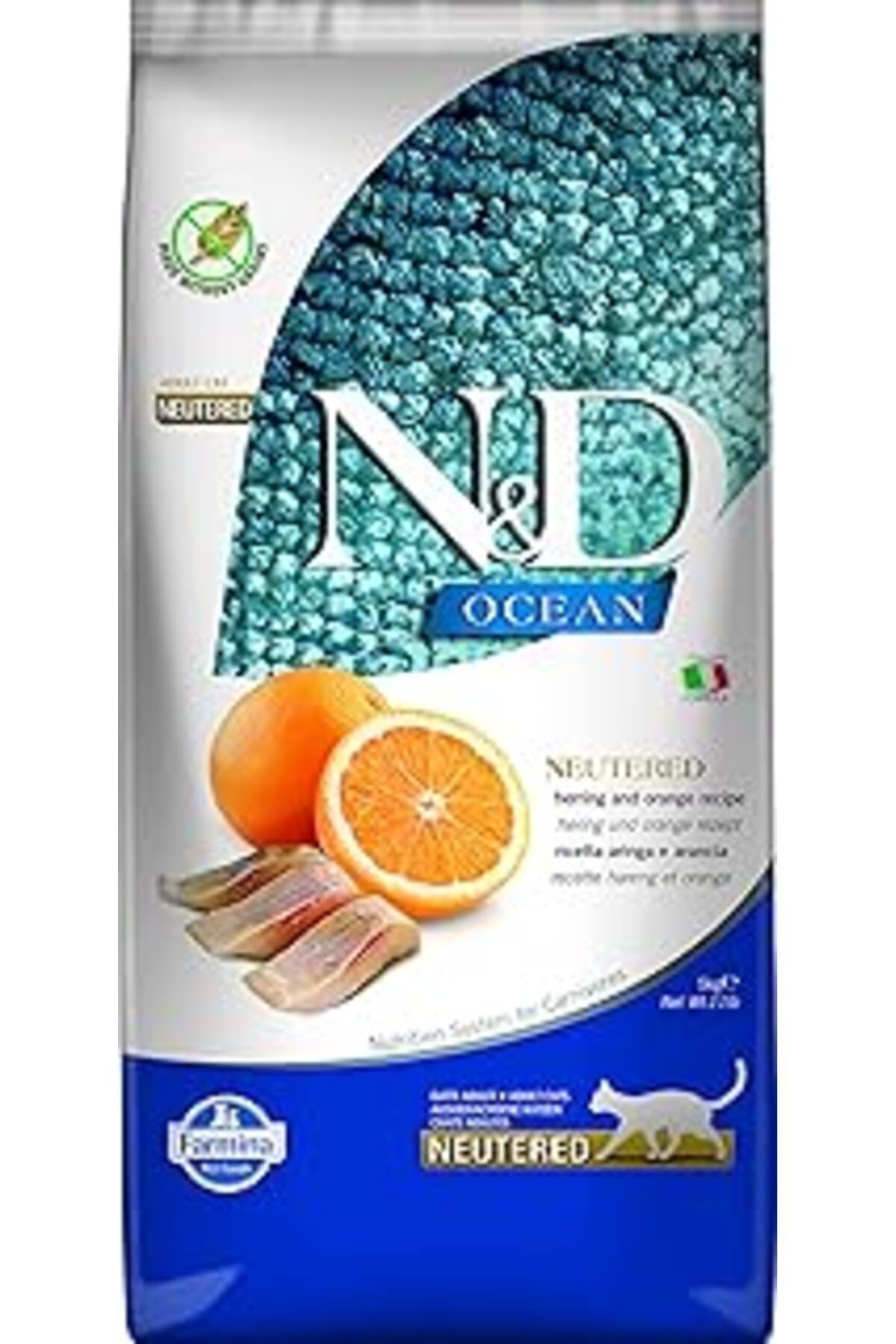 karadağsb N&D Ocean Ringa Balığı & Portakal Kısırlaştırılmış Yetişkin Kedi Maması 5 Kg