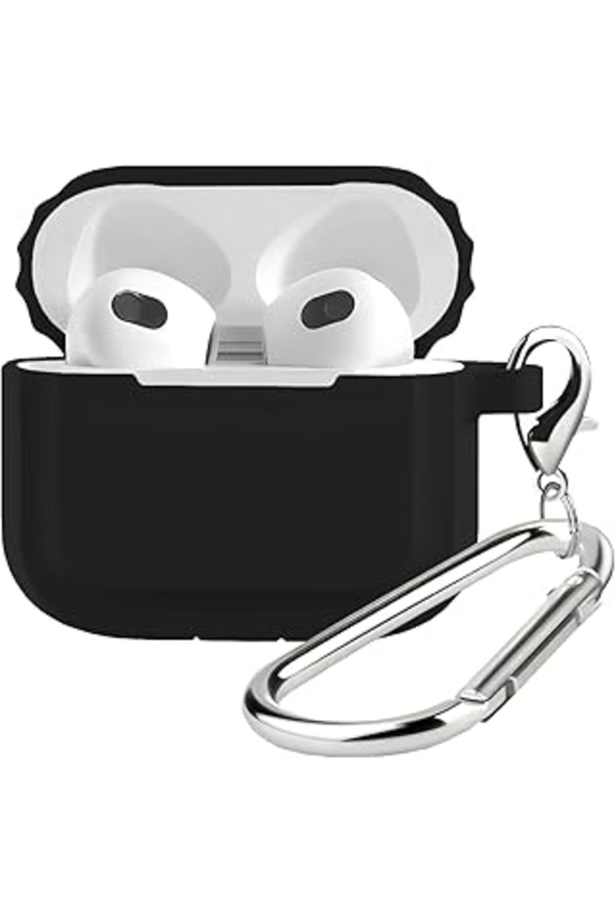 Mu Art Ahşap Buff Labs Airpods 3 Uyumlu Rubber Silicone Case Kancalı Yumuşak Silikon Kılıf Airpods 3 Uyumlu Kula
