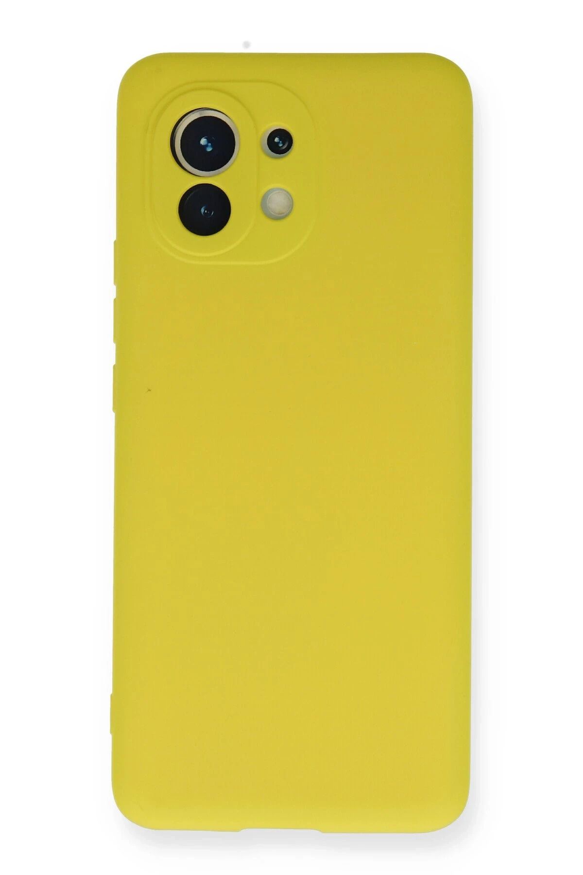NewFace Xiaomi Mi 11 Kılıf Nano içi Kadife Silikon - Sarı JOJUA