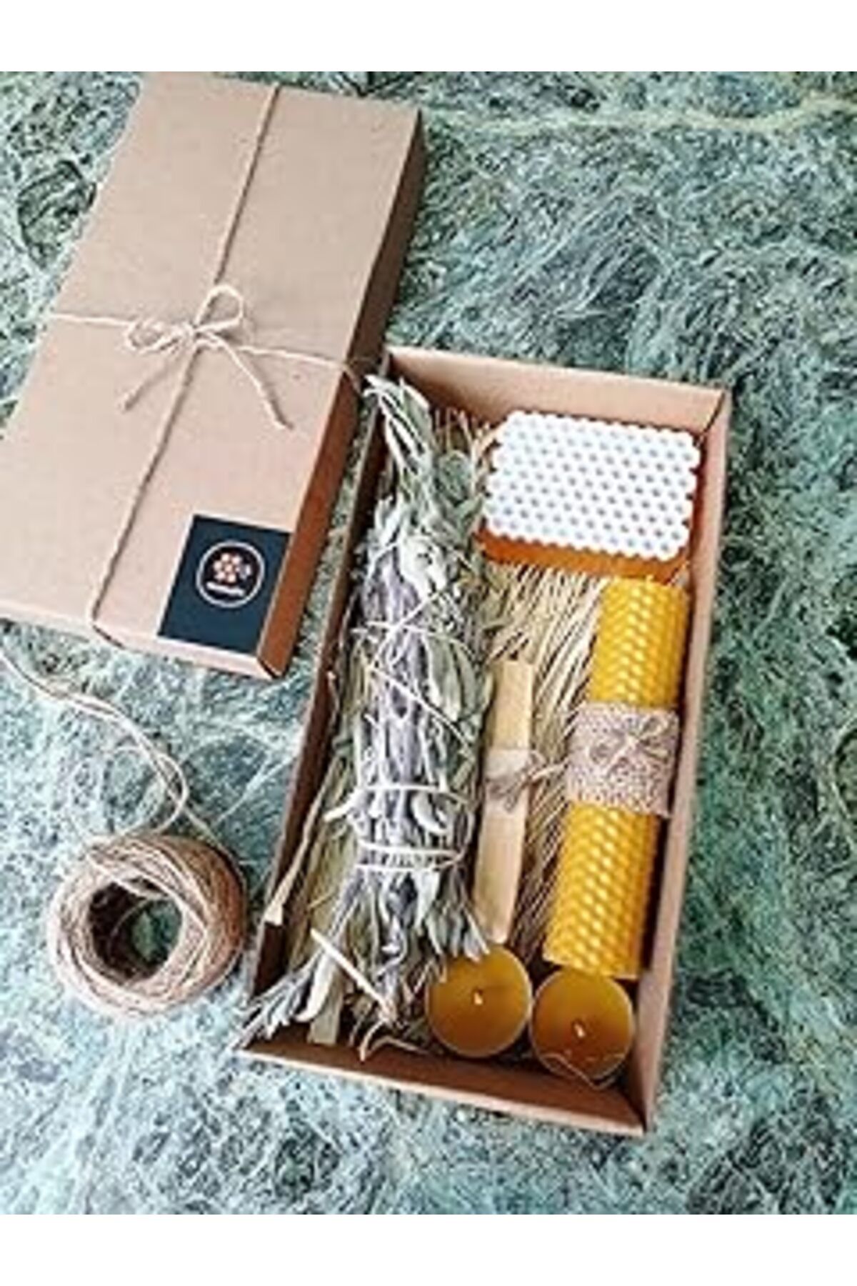 NETWORK ART Petekoğlu Sertifikalı Palo Santo Adaçayı Tütsü Ballı Sabun Tealight Mum Balmumu Mum Seti Beeswax Ba