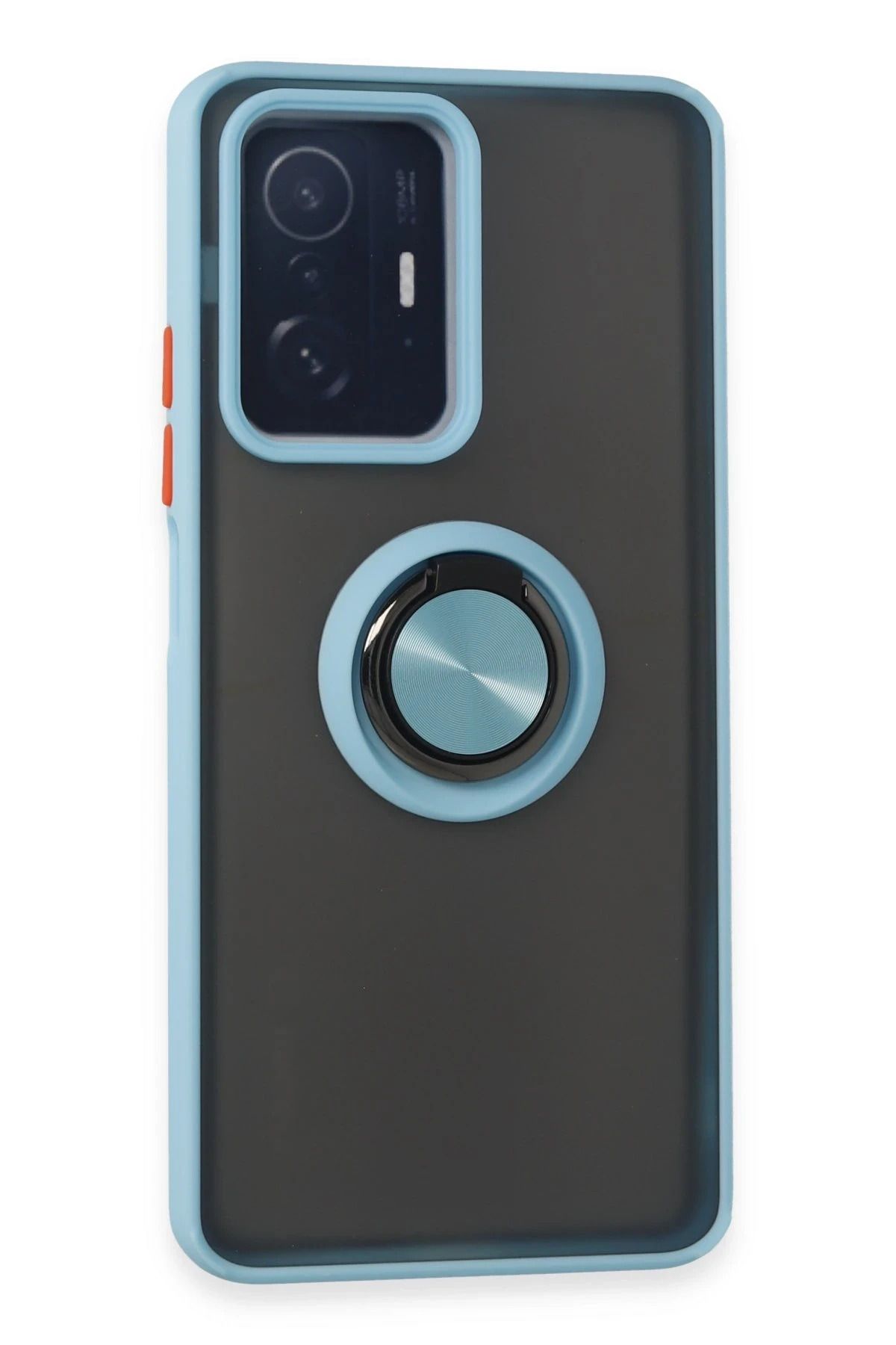 NewFace Xiaomi Mi 11T Pro Kılıf Montreal Yüzüklü Silikon Kapak - Buz Mavi JOJUA