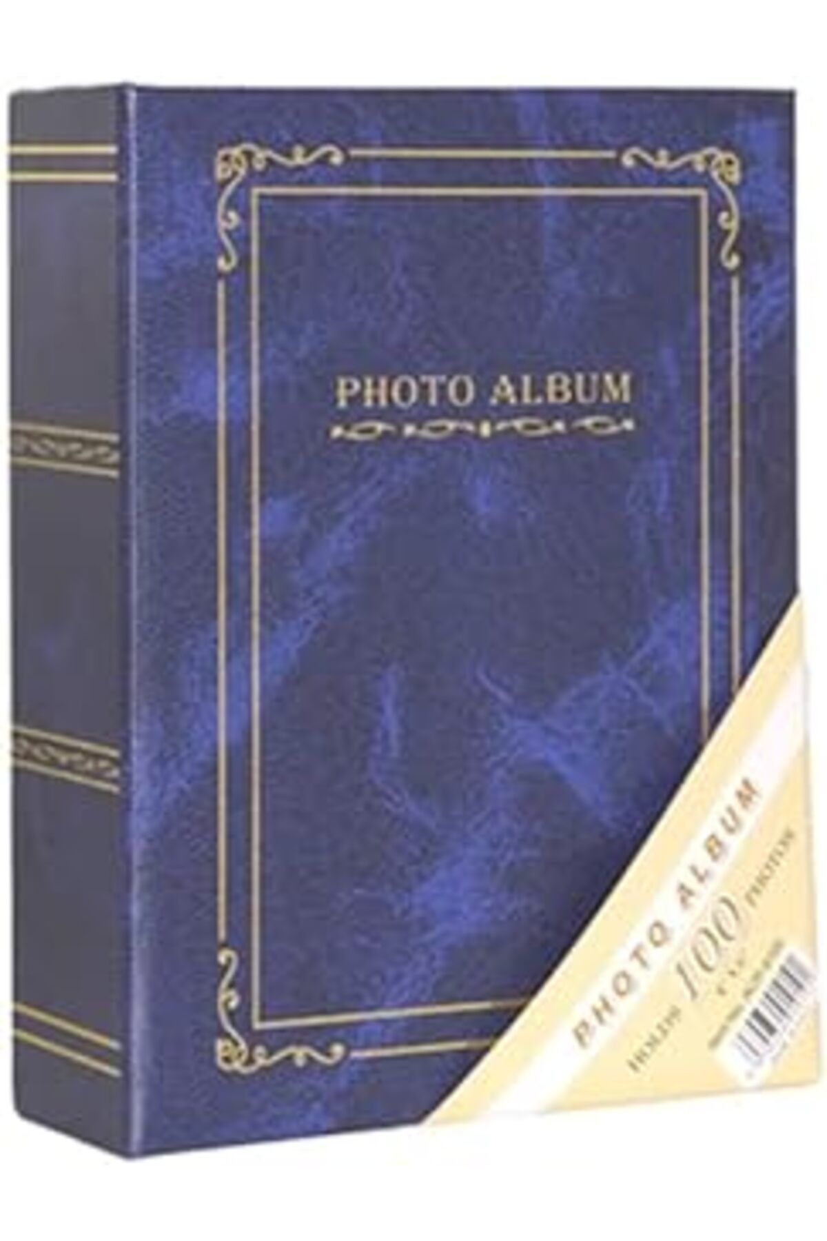 NZM TİCARET Rabsev 10X15Cm 100 Fotoğraf Kapasiteli Ciltbezli Lüks Fotoğraf Albümü (Mavi)