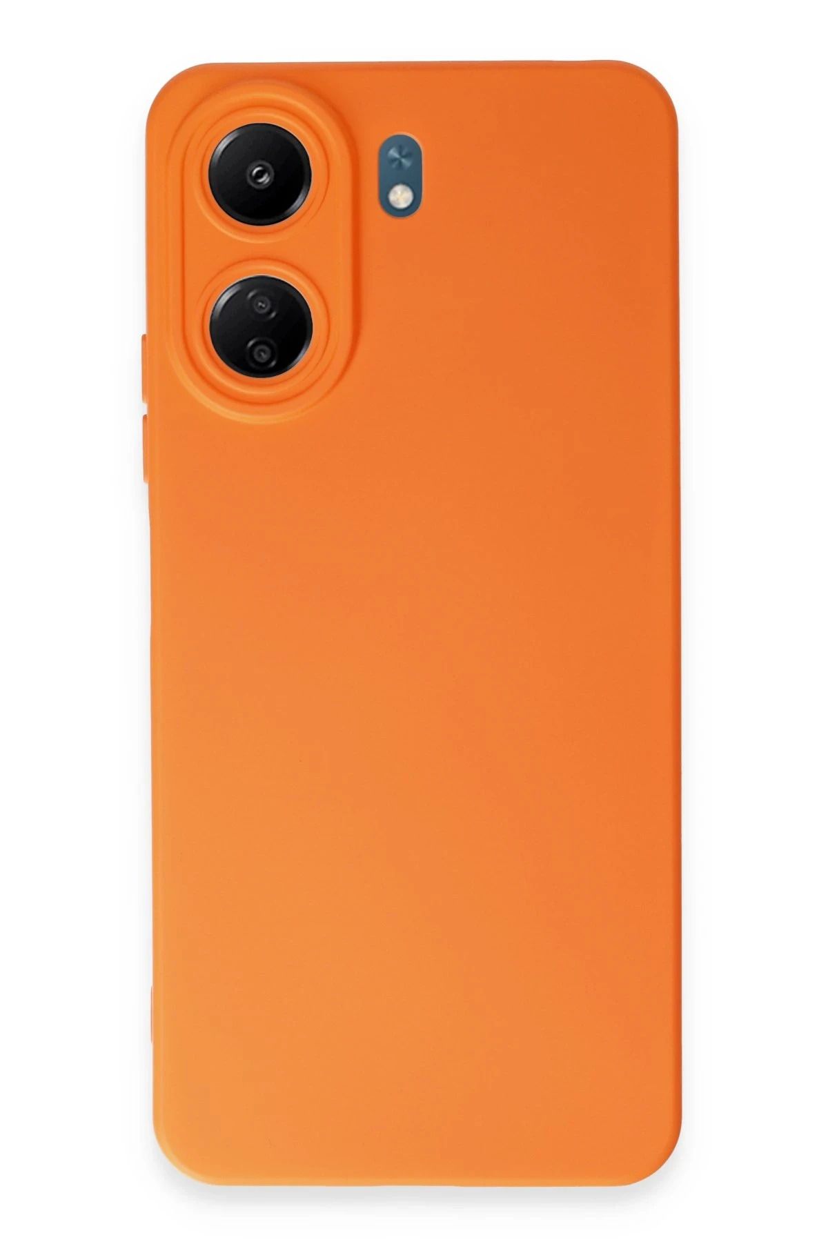 NewFace Uyumlu Xiaomi Redmi 13C Kılıf Nano içi Kadife Silikon - Turuncu INSLM