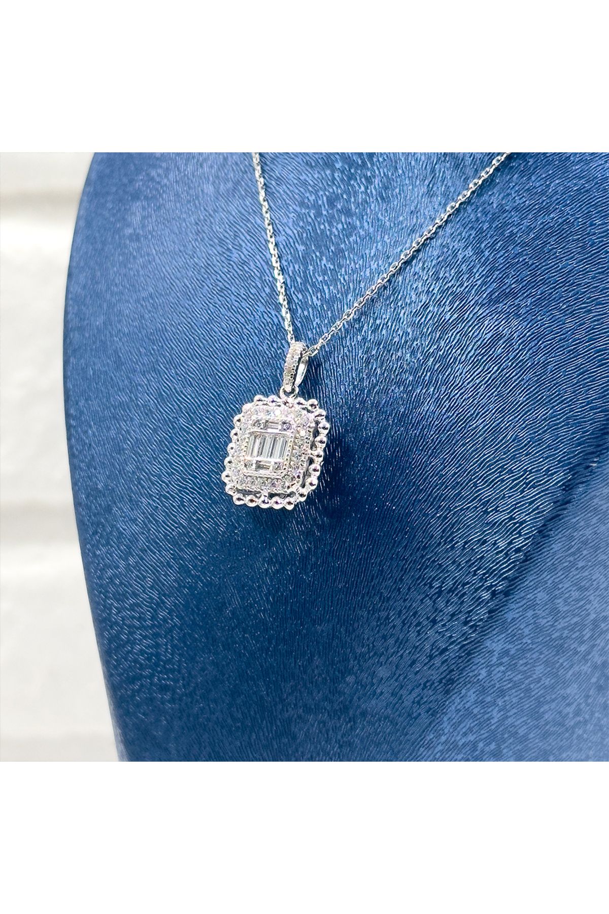Livora Jewelry Pırlanta Montür Baget Gümüş Kolye