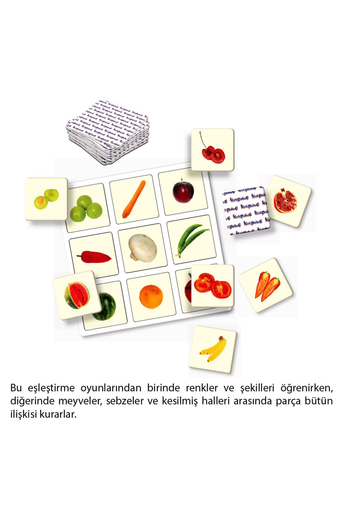 Kırkpabuç Puzzle-Fruits Vegetables - 40 Piece Educational Matching Game 7309 2