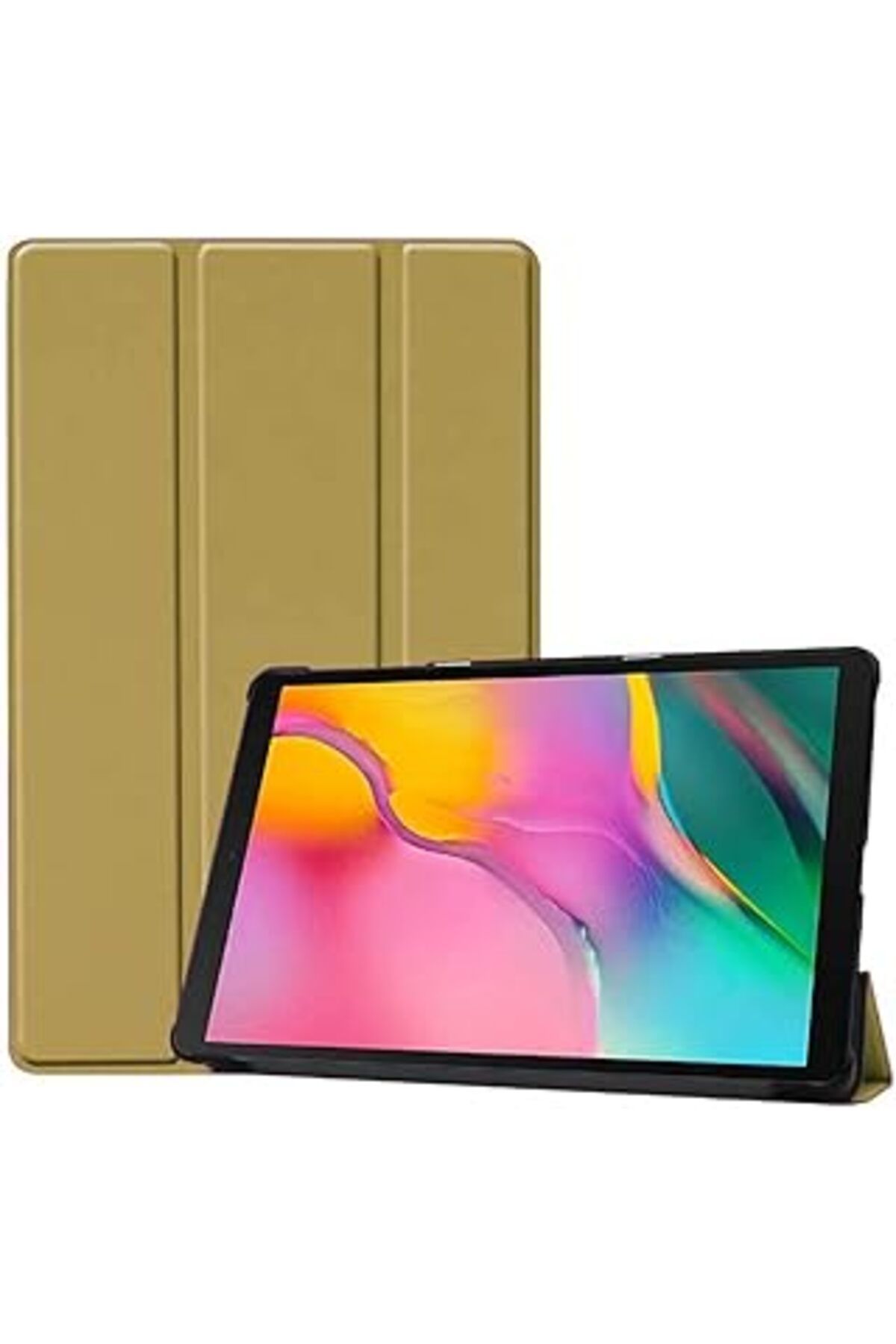 karadağsb Zore 8717 Galaxy Tab A 10.1 (2019) T510 Smart Cover Standlı 1-1 Ile Uyumlu Kılıf, Gold