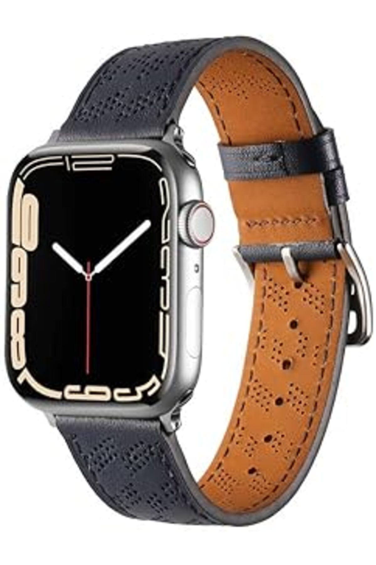 NZM TİCARET Zore Apple İle Uyumlu Watch 42Mm Krd-76 Pu Deri Kordon Strap Kayış Gri