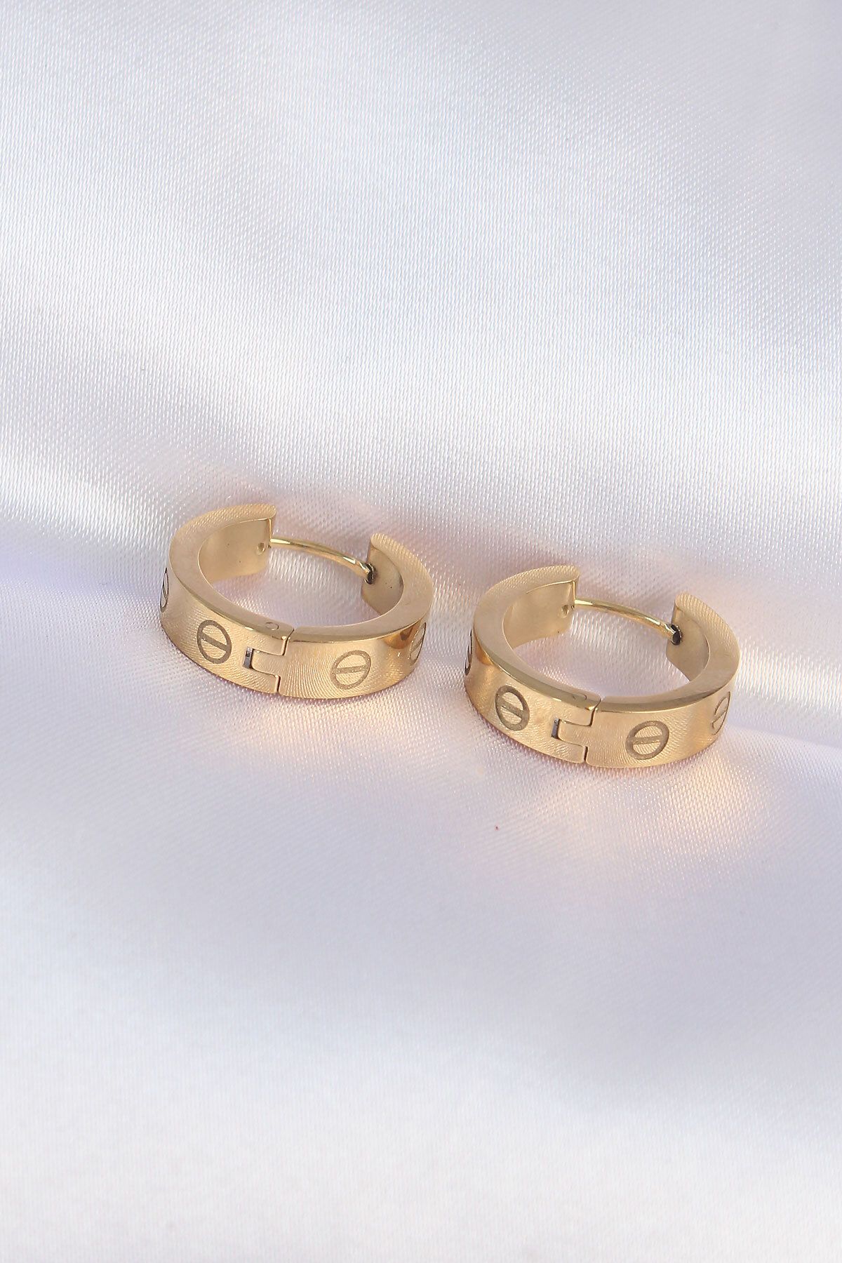Clariss 316L Çelik Gold Renk Model Halka Küpe
