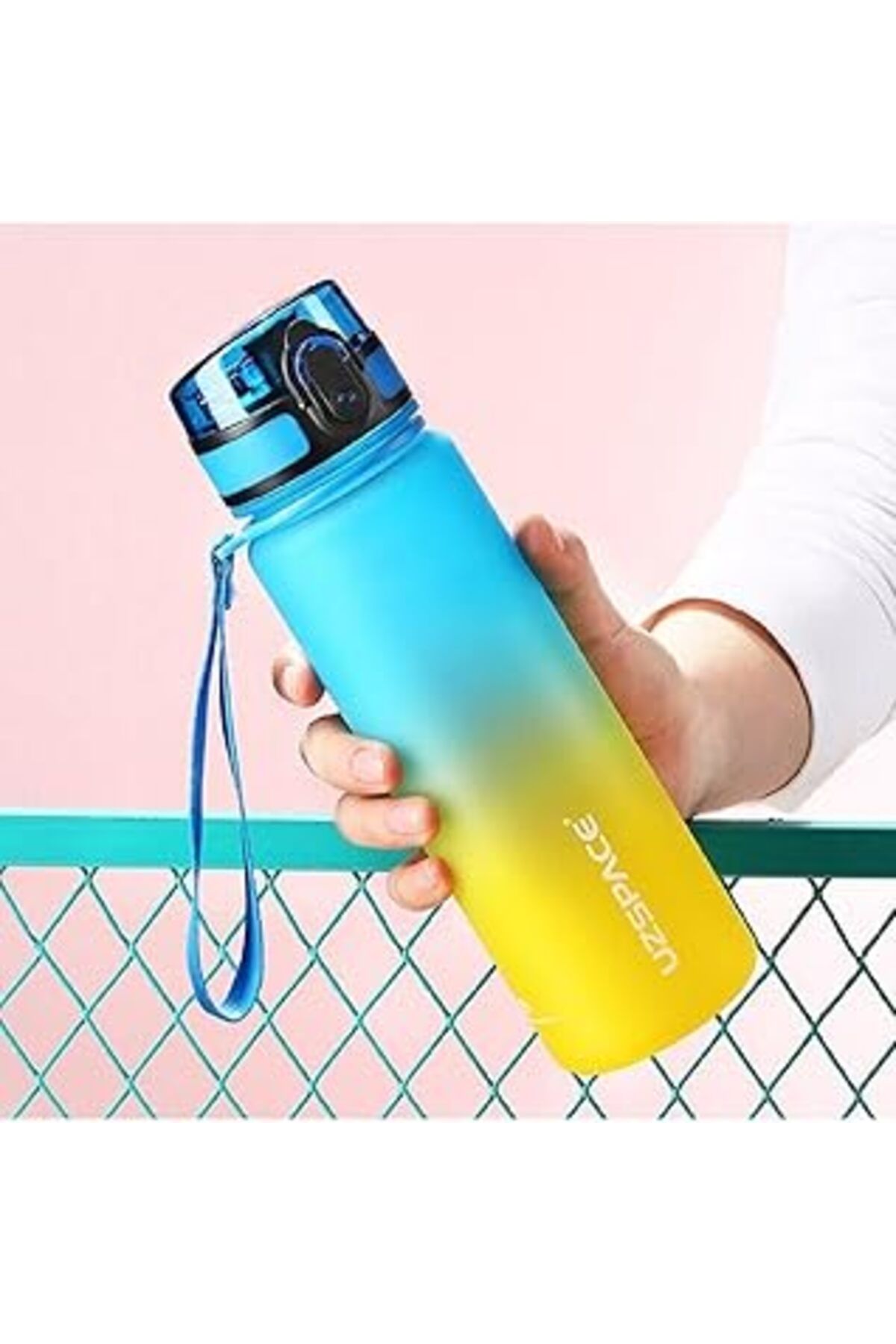 Pazarcan Uzspace Fiftyfifty 500Ml Çift Renk Softtouch Ff Collection Tritan Su Matarası Sarı-Lacivert