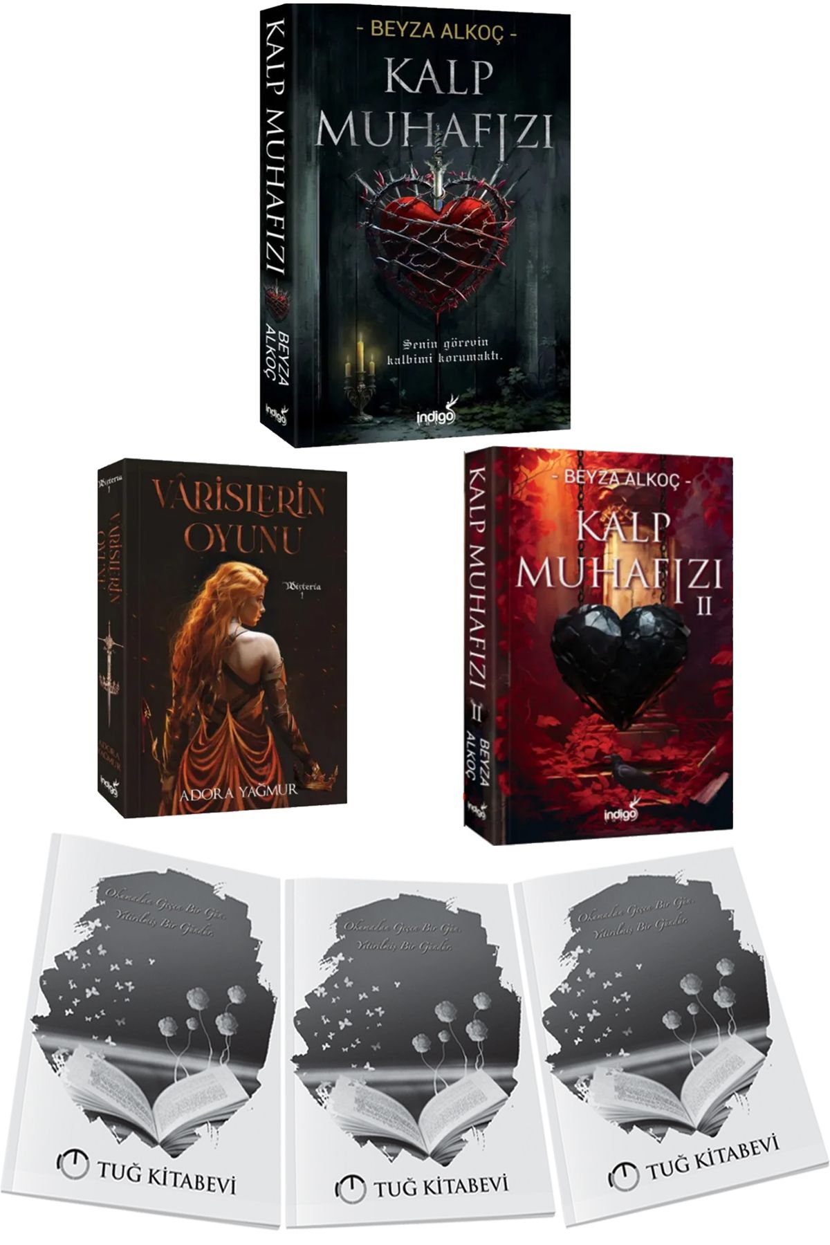 İndigo Kitap Kalp Muhafızı 2li Set ve Varislerin Oyunu 3 Kitap + Hediyeli