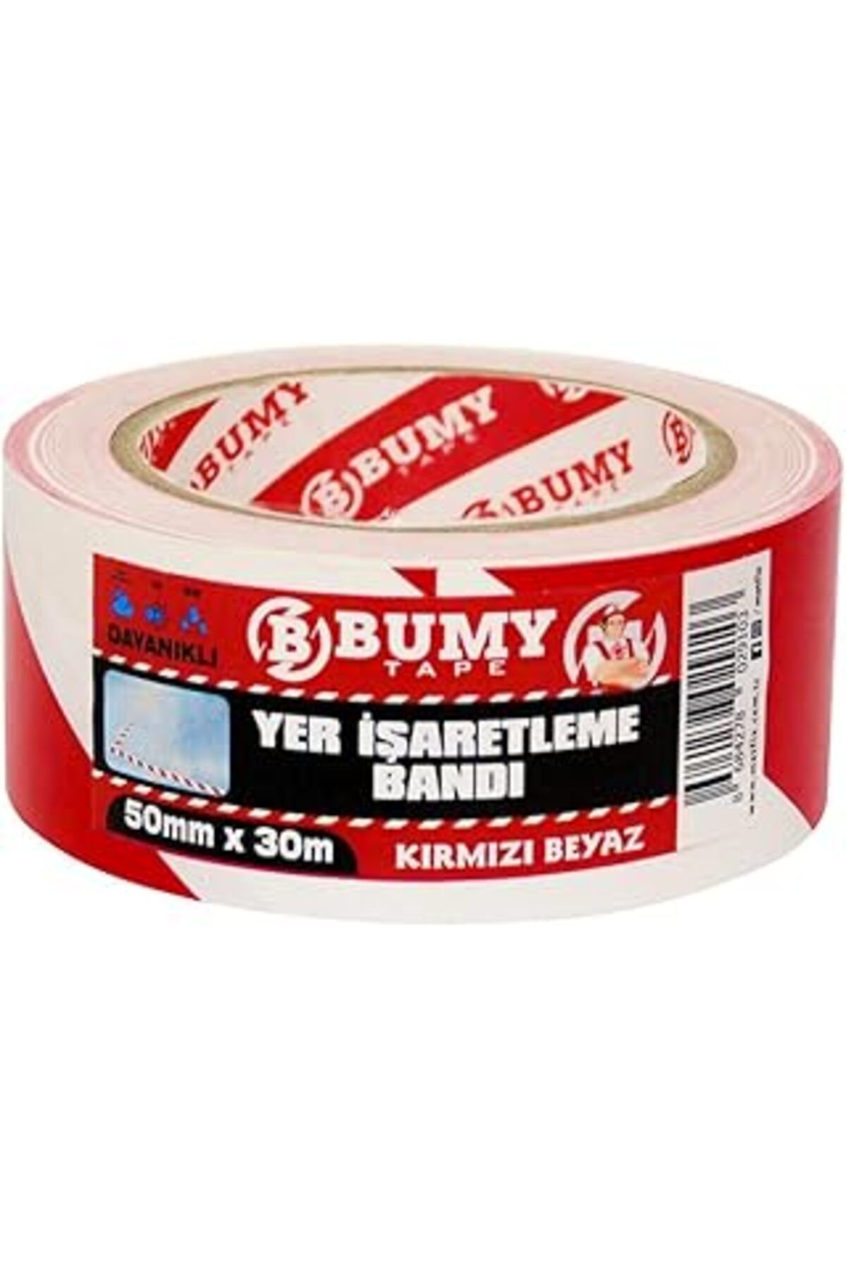 NETWORK ART Bumy Yer İşaretleme Bandi Kirmizi - Beyaz / 50 Mm X 30 Mt