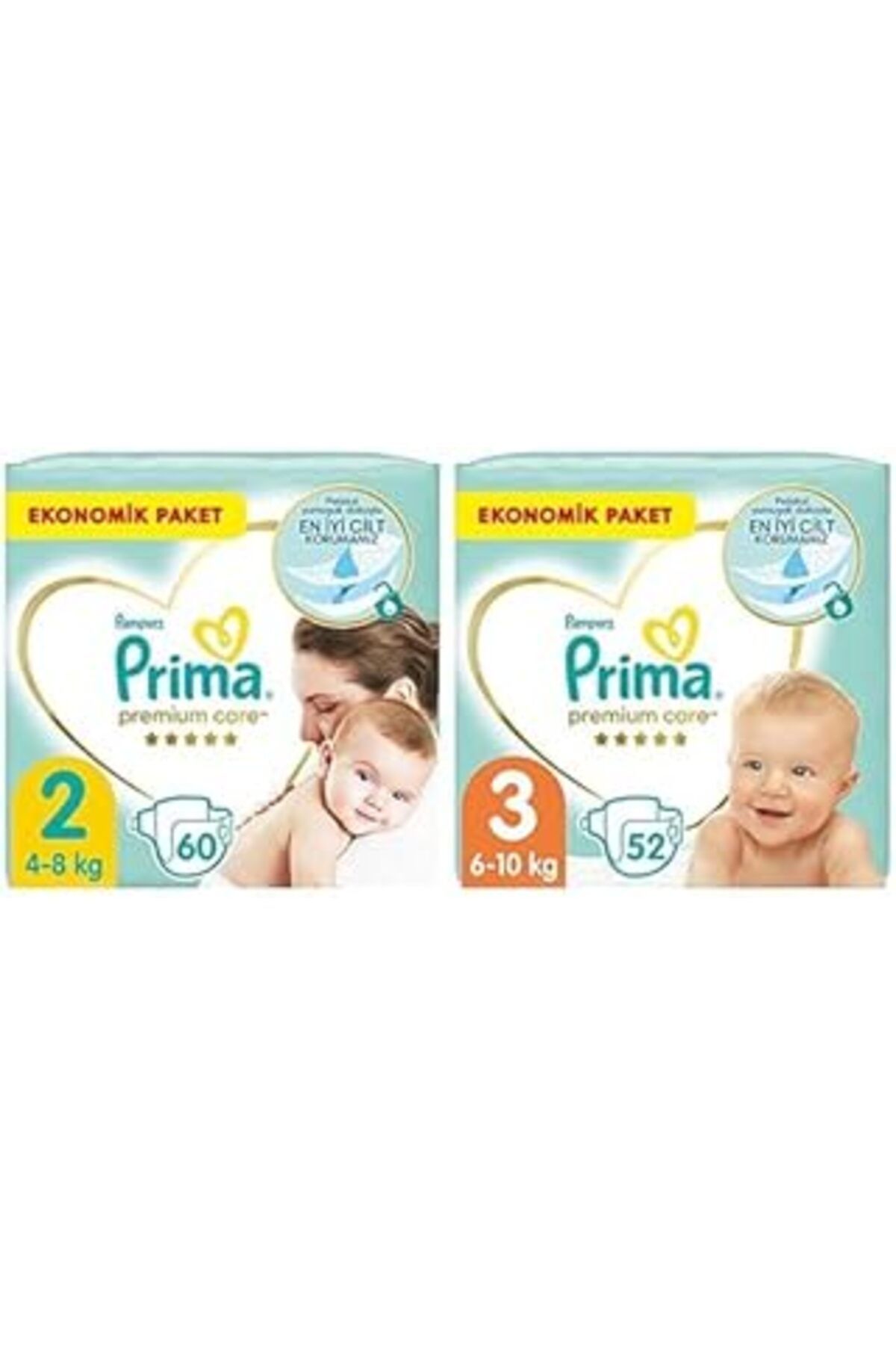 Genel Markalar Bebek Bezi Premium Care 2 Beden 60 Adet Mini Paket & Bebek Bezi Premium Care 3 Beden 52 Adet Midi P