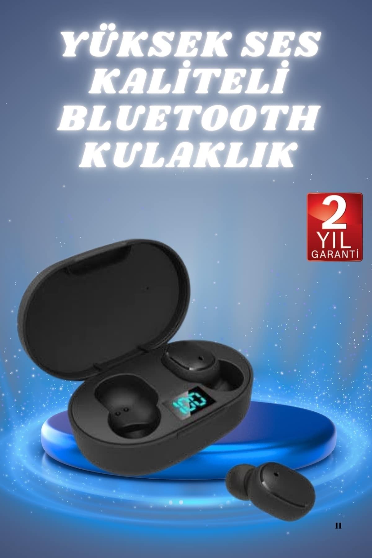 ASTRALTECH Kulaklık Dijital Göstergeli Bluetooth Bağlantılı Kablosuz Kulak İçi Mikrofonlu Dokunmatik Kontrol