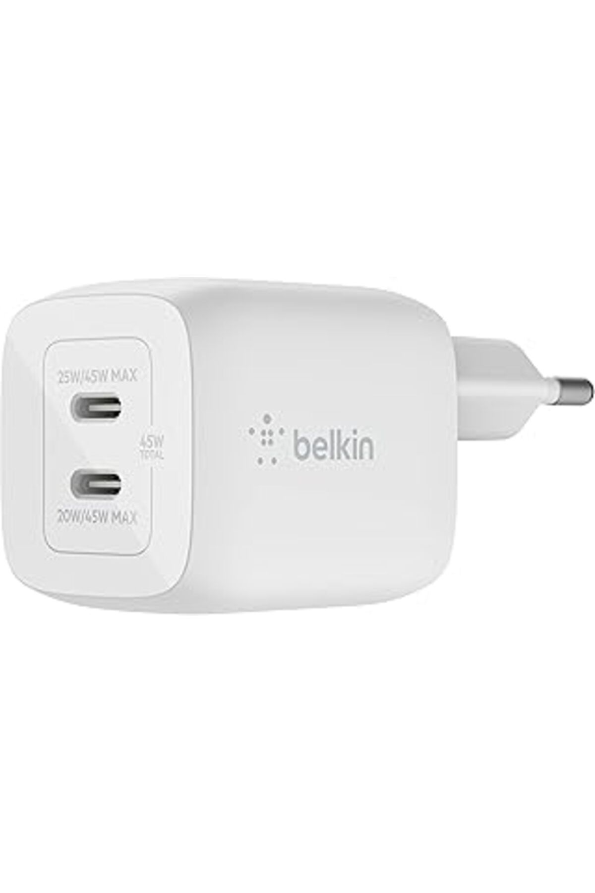 Pazarcan Belkin 45 W Usb-C Şarj Cihazı, 2 Bağlantı Noktalı, Power Delivery 3.0 Ve Gan Teknolojisi Ile Iphone