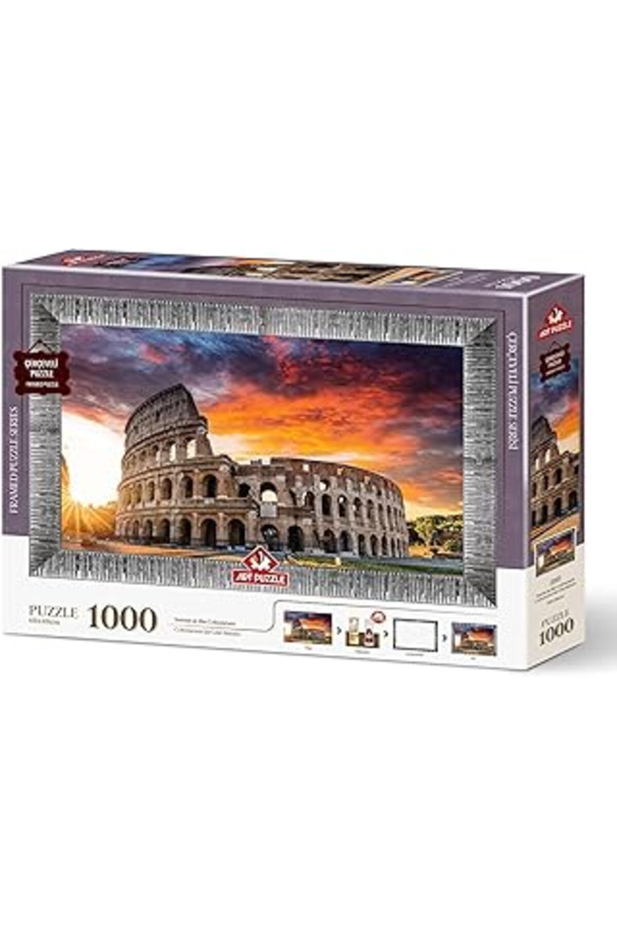 karadağsb Art Puzzle Colosseum'Da Gün Batımı 1000 Parça Çerçeveli Puzzle