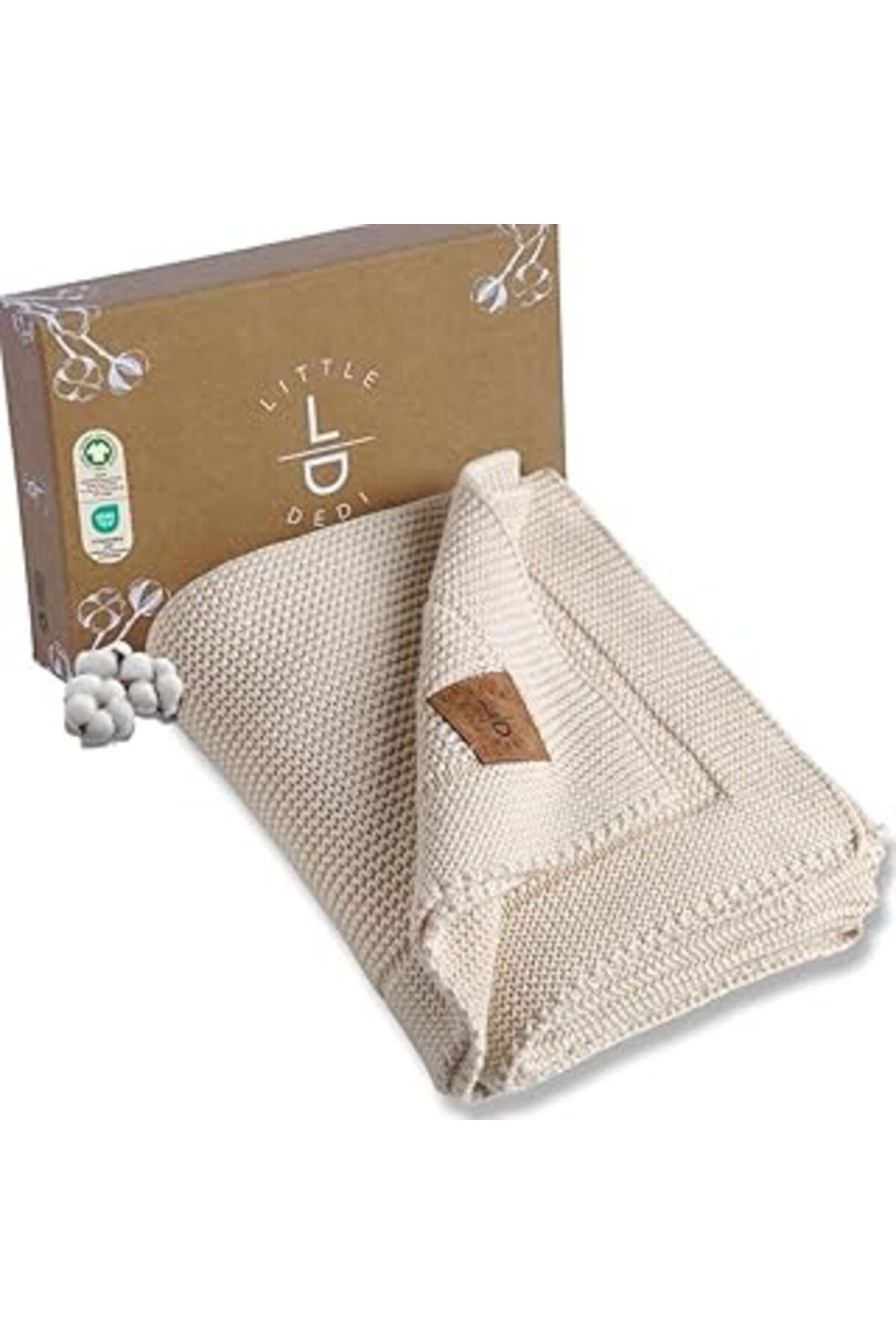 NZM TİCARET Little Dedi Alina%100 Organik Pamuklu Bebek Battaniyesi Kızlar/Erkek Çocuklar 80X100 Cm - Kundak Ve
