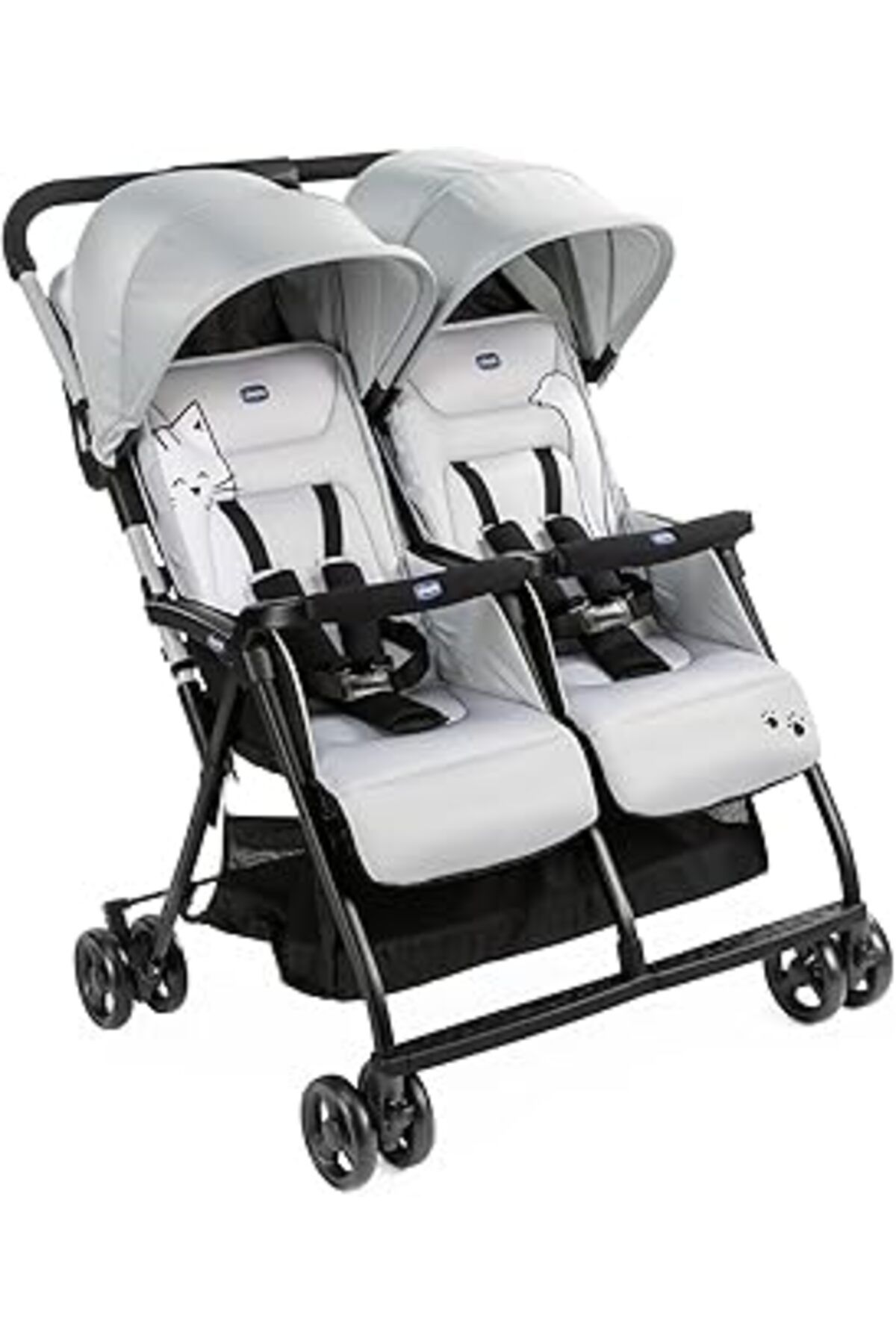 mivento Chicco Ohlala Tek Elle Katlanır İkiz Bebek Arabası (Gümüş)