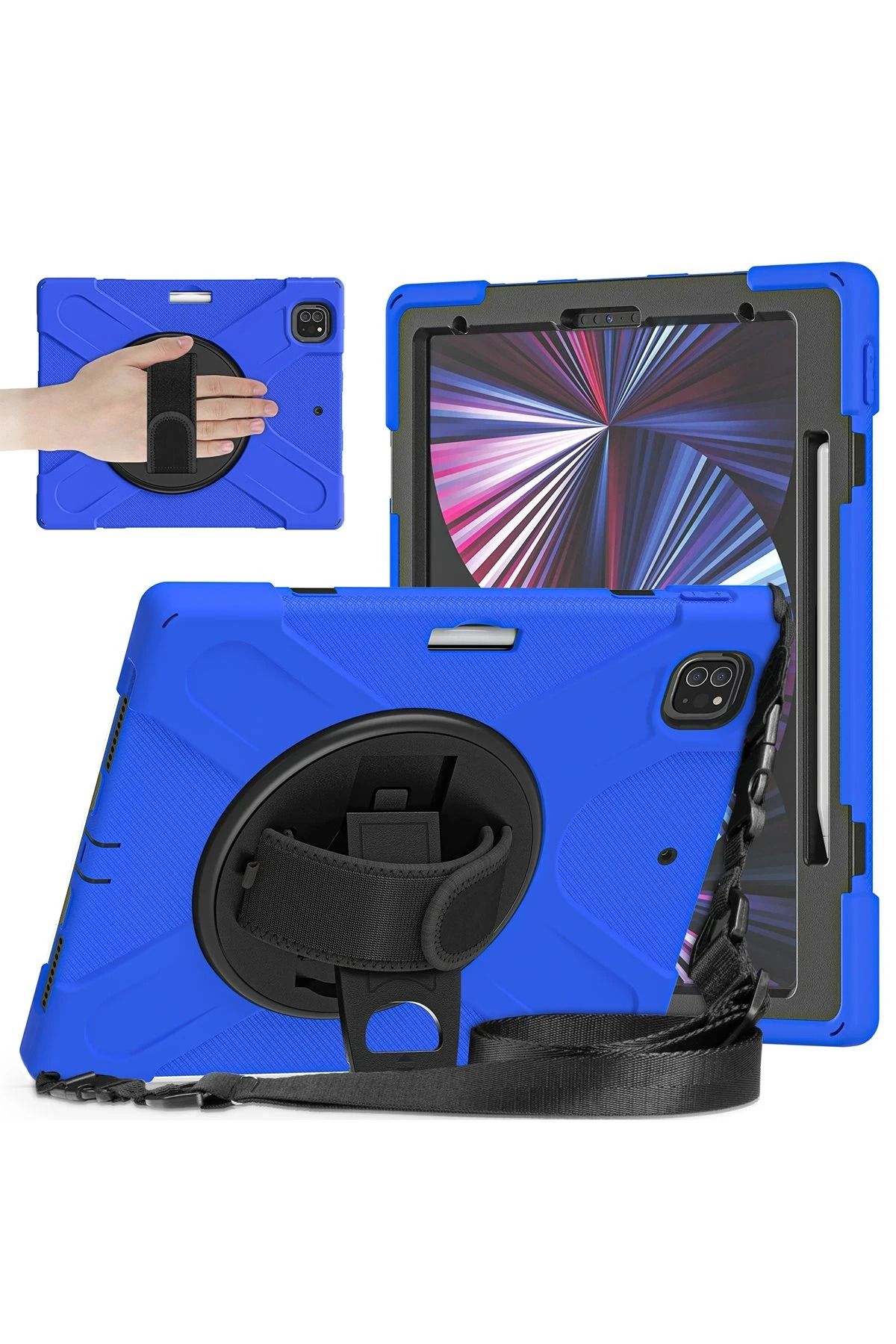NewFace iPad Pro 12.9 (2020) Kılıf Amazing Tablet Kapak - Mavi BSTMY