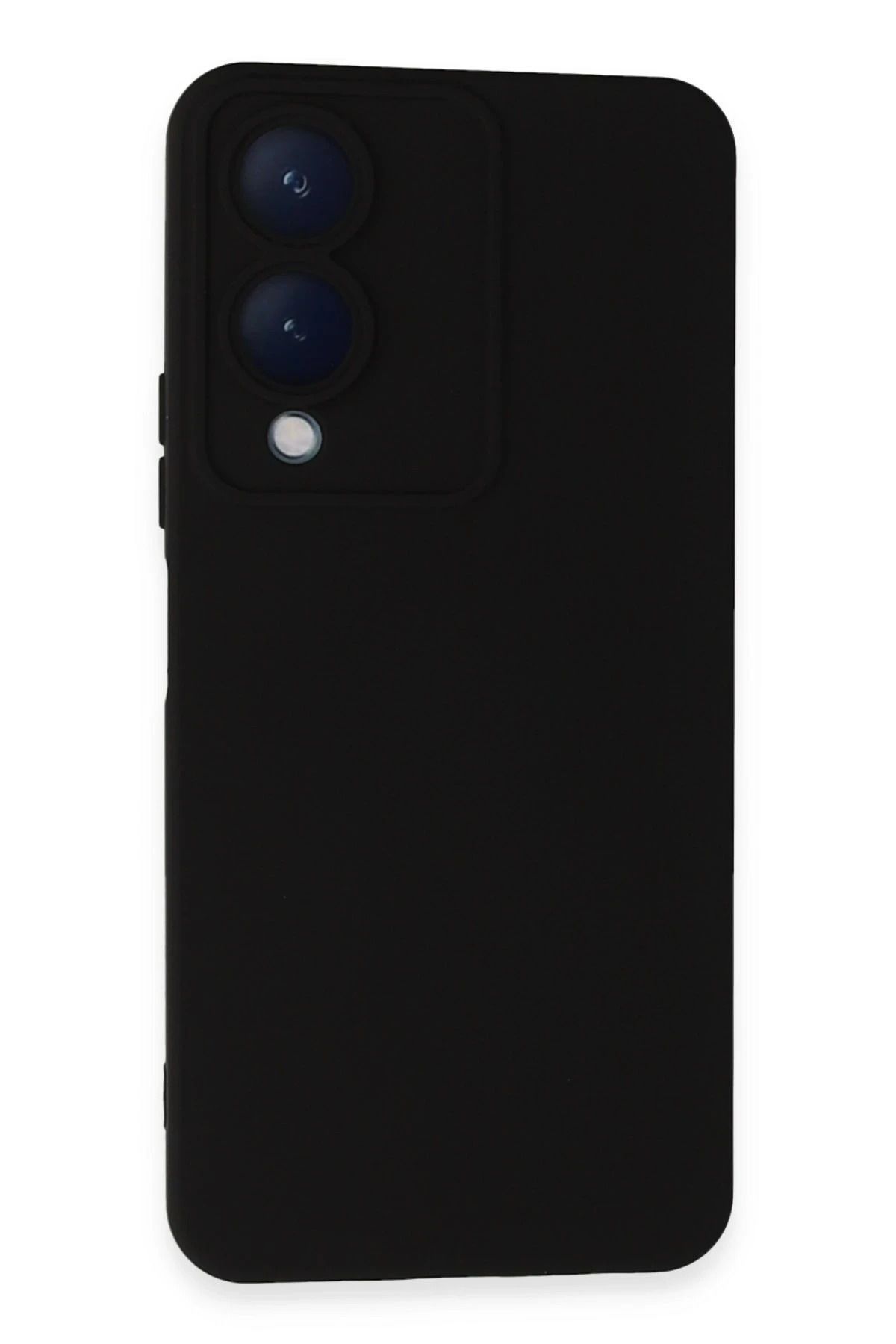 NewFace Vivo Y17S uyumlu  Kılıf Nano içi Kadife Silikon - Siyah YNSMR