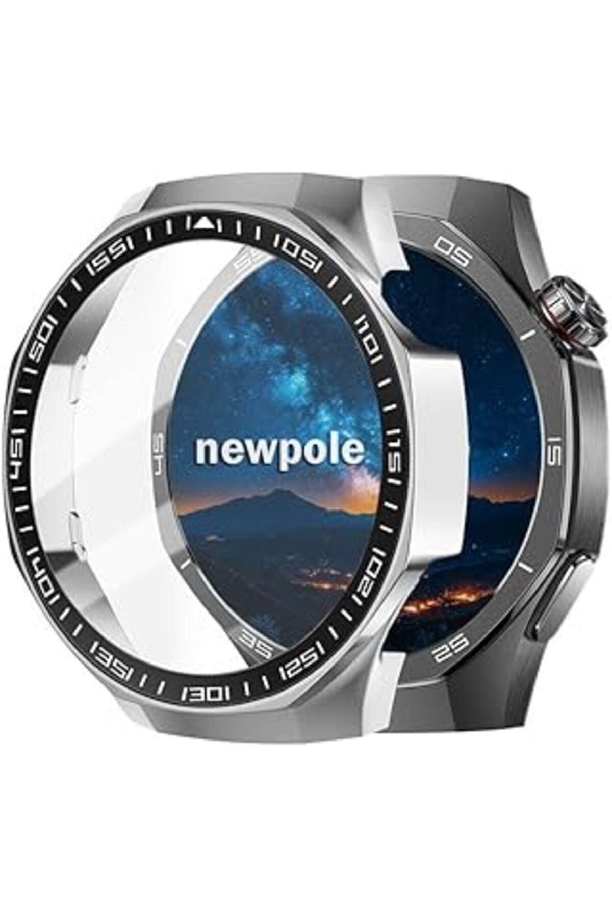Mu Art Newpole Huawei Watch Gt5 Pro 46Mm İçin Watch Ekran Koruyucu Kırılmaz Cam Ve Tam Kaplayan Watch Kasa