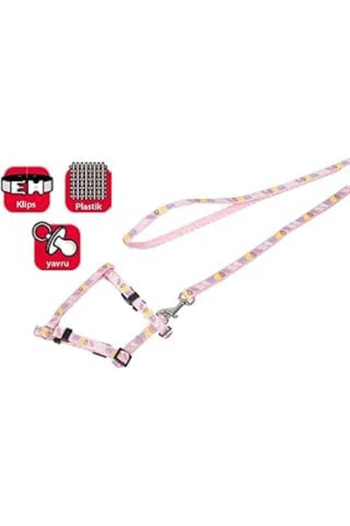 Mu Art Karlie Yavru Köpek Göğüs Tasma+Uzatma 25-35 Cm, Pembe