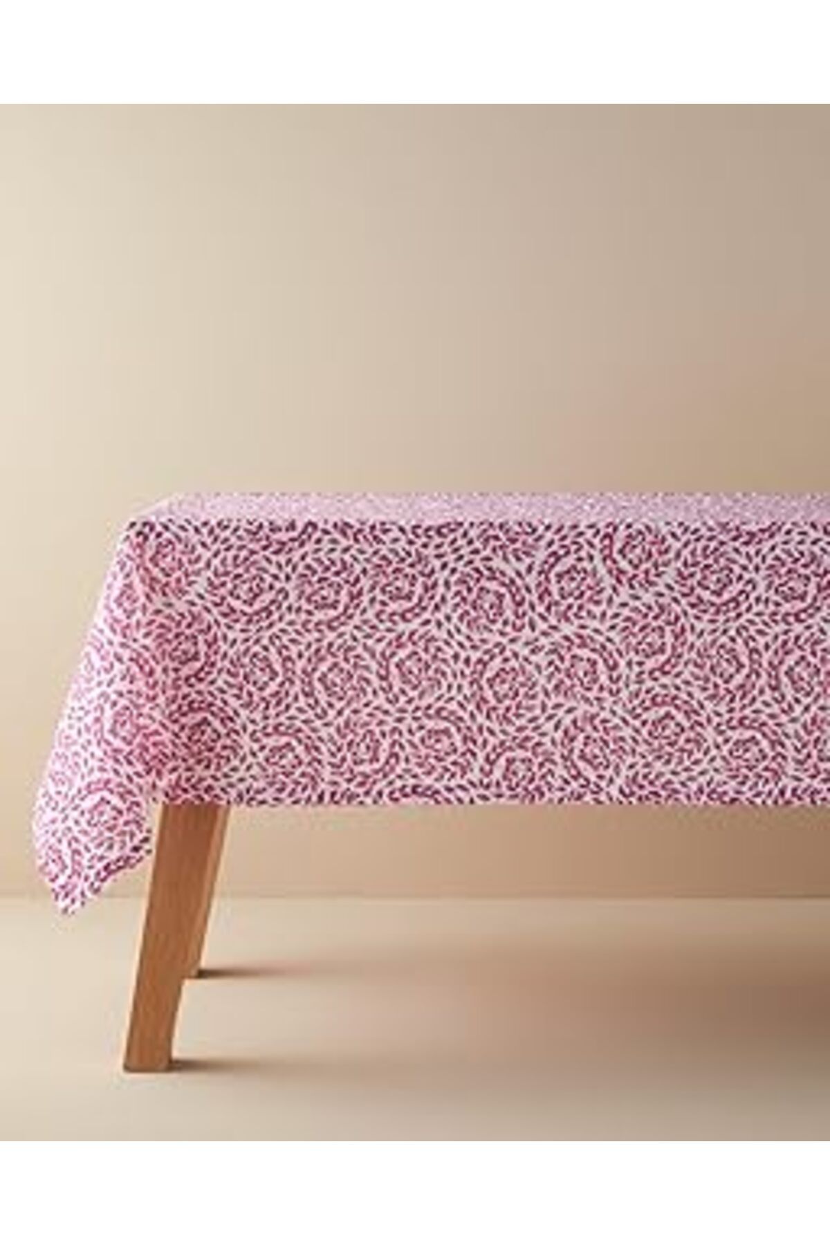 karadağsb English Home Carnival Floral Polyester Masa Örtüsü Fuşya