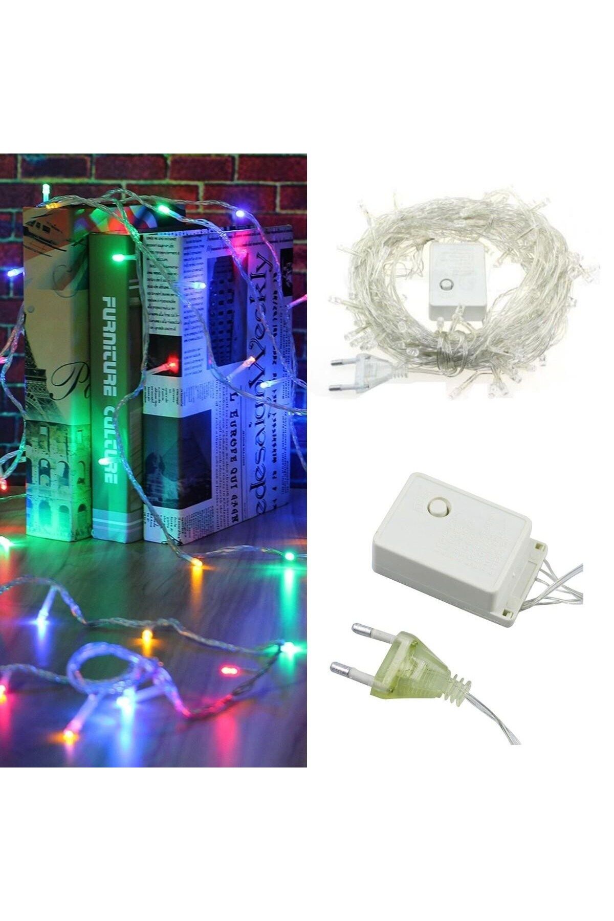Emperium 10 Metre 100 Ledli 8 Fonksiyonlu Karışık Renkli RGB Led Lamba (5122)