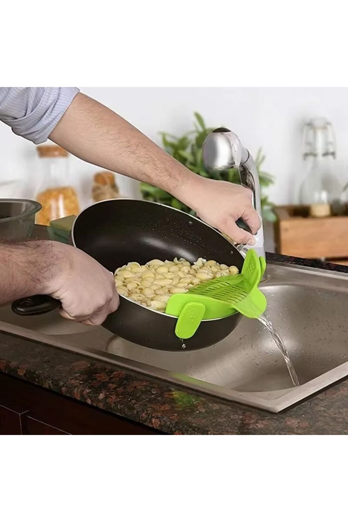 Emperium KLİPSLİ SİLİKON TENCERE MAKARNA NOODLE SÜZGECİ ÇOK AMAÇLI (5122)