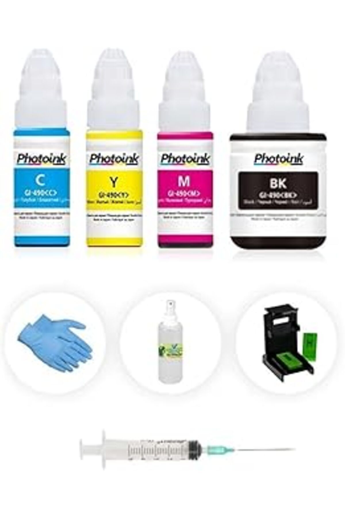 Mu Art Photo Ink E404 E414 E484 E464 E474 Pg-46 Cl-56 Plus Siyah Ve Renkli Kartuş Dolum Seti