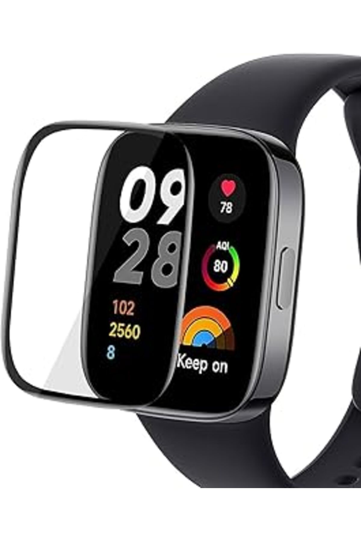 karadağsb Microsonic Xiaomi Redmi Watch 3 Tam Kaplayan Nano Cam Ekran Koruyucu Siyah