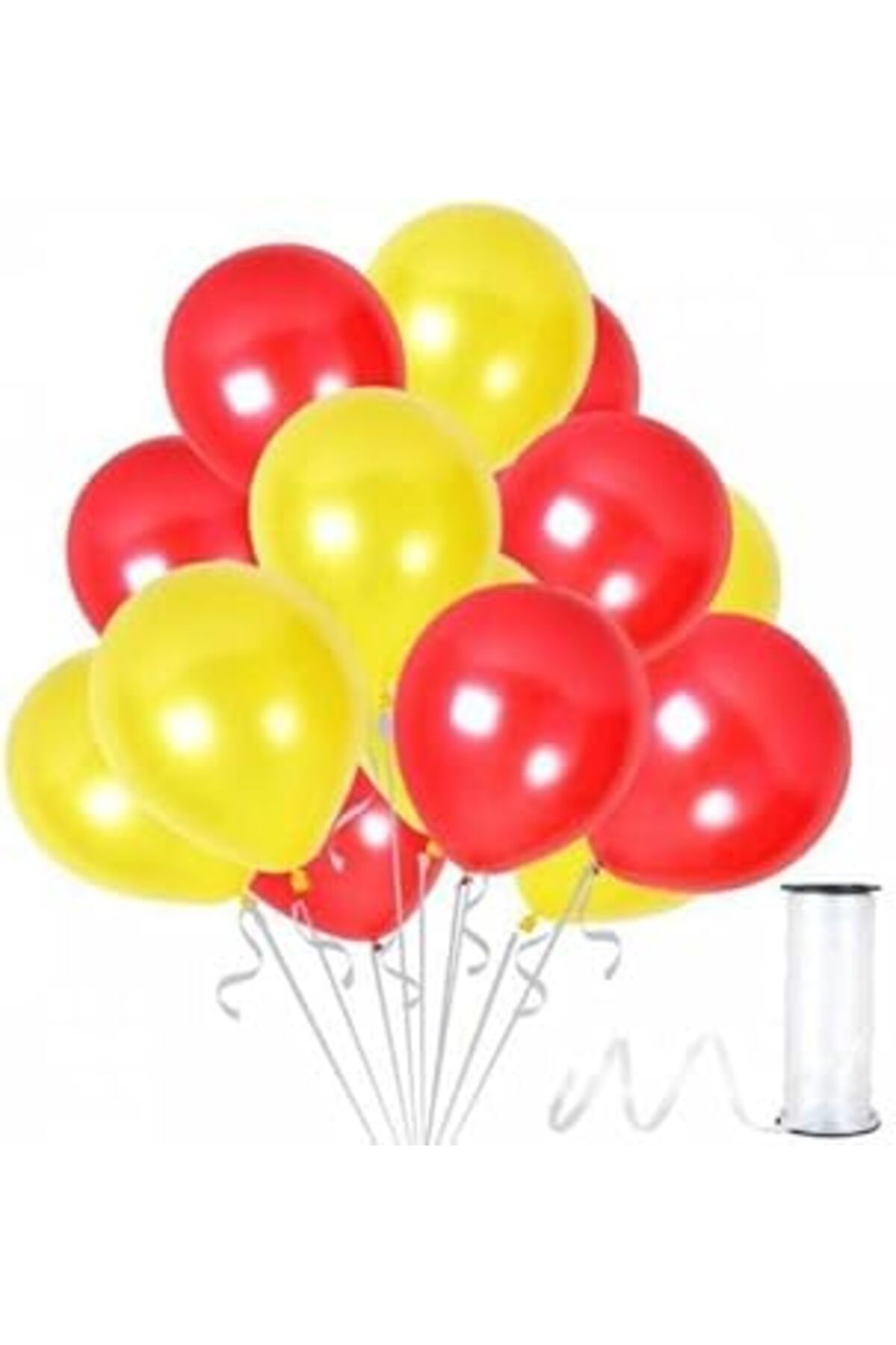karadağsb Benim Marifetlerim - Sarı Kırmızı Metalik Balon 12 Inch 10 Adet