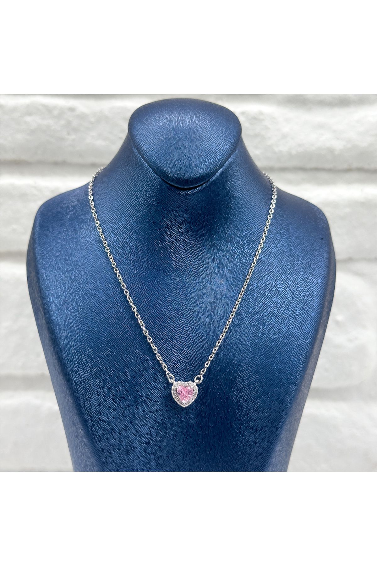 Livora Jewelry Pembe Kuvars Gümüş Kolye